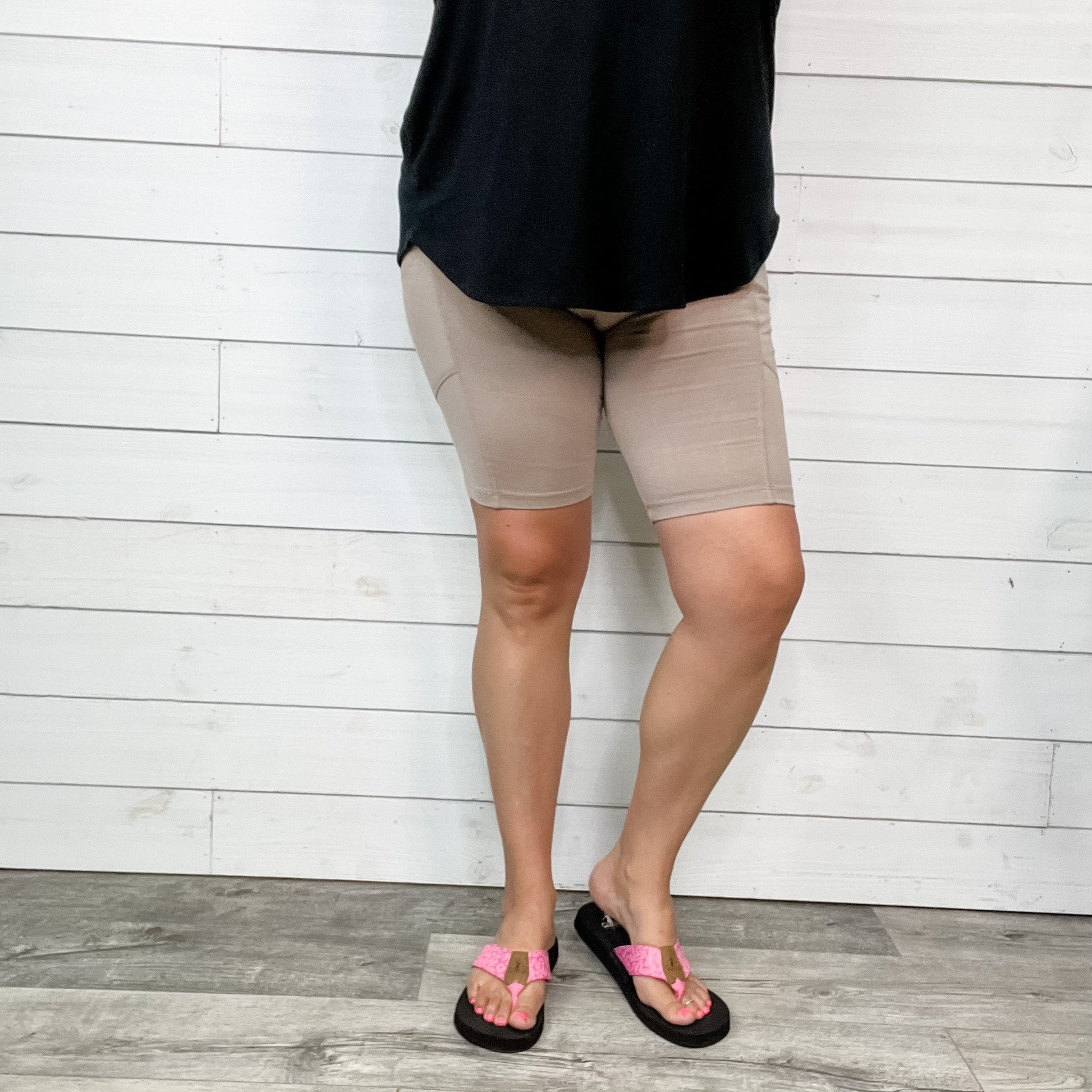 Cotton No Chub Rub Bike Shorts with Pockets (Ash Mocha)