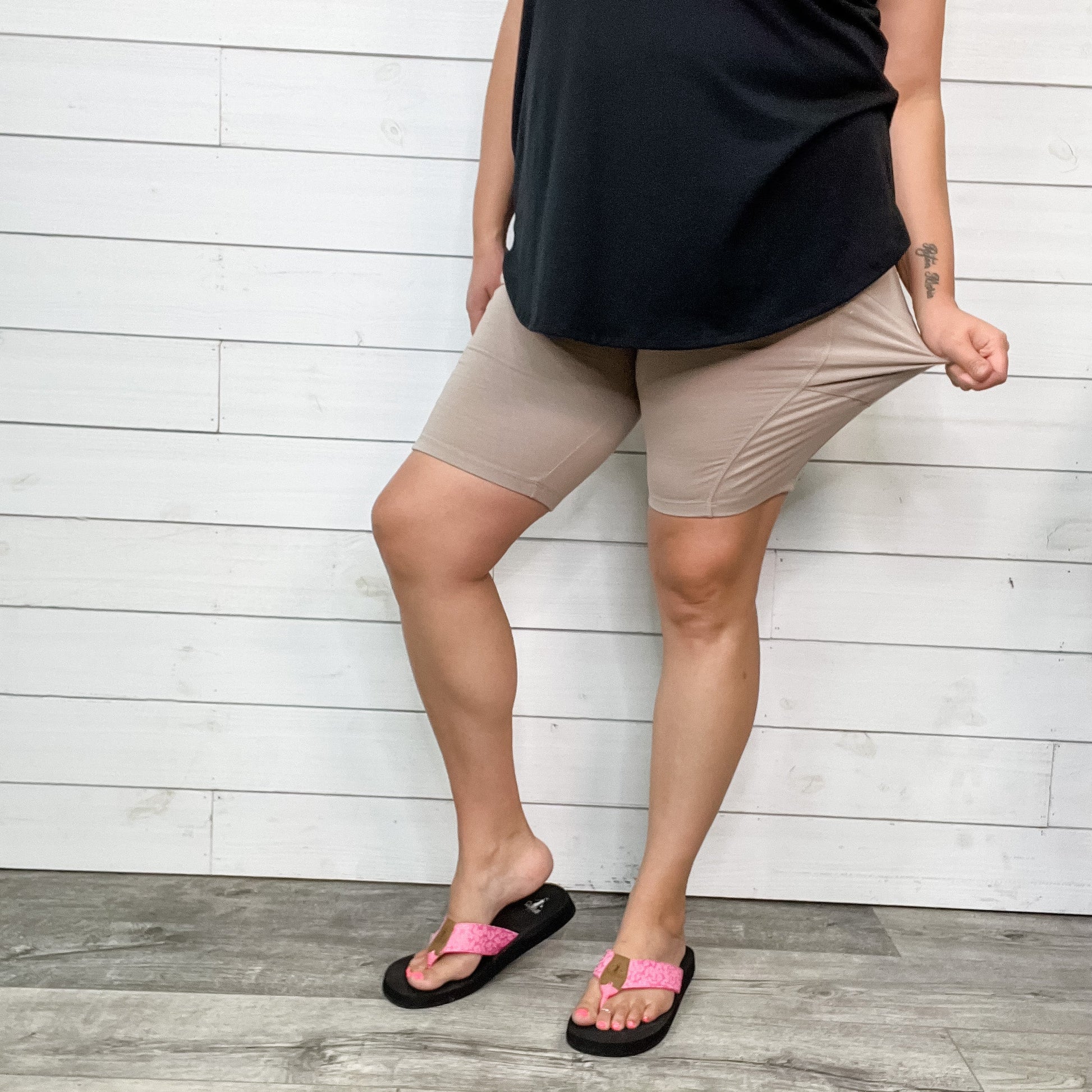 Cotton No Chub Rub Bike Shorts with Pockets (Ash Mocha)