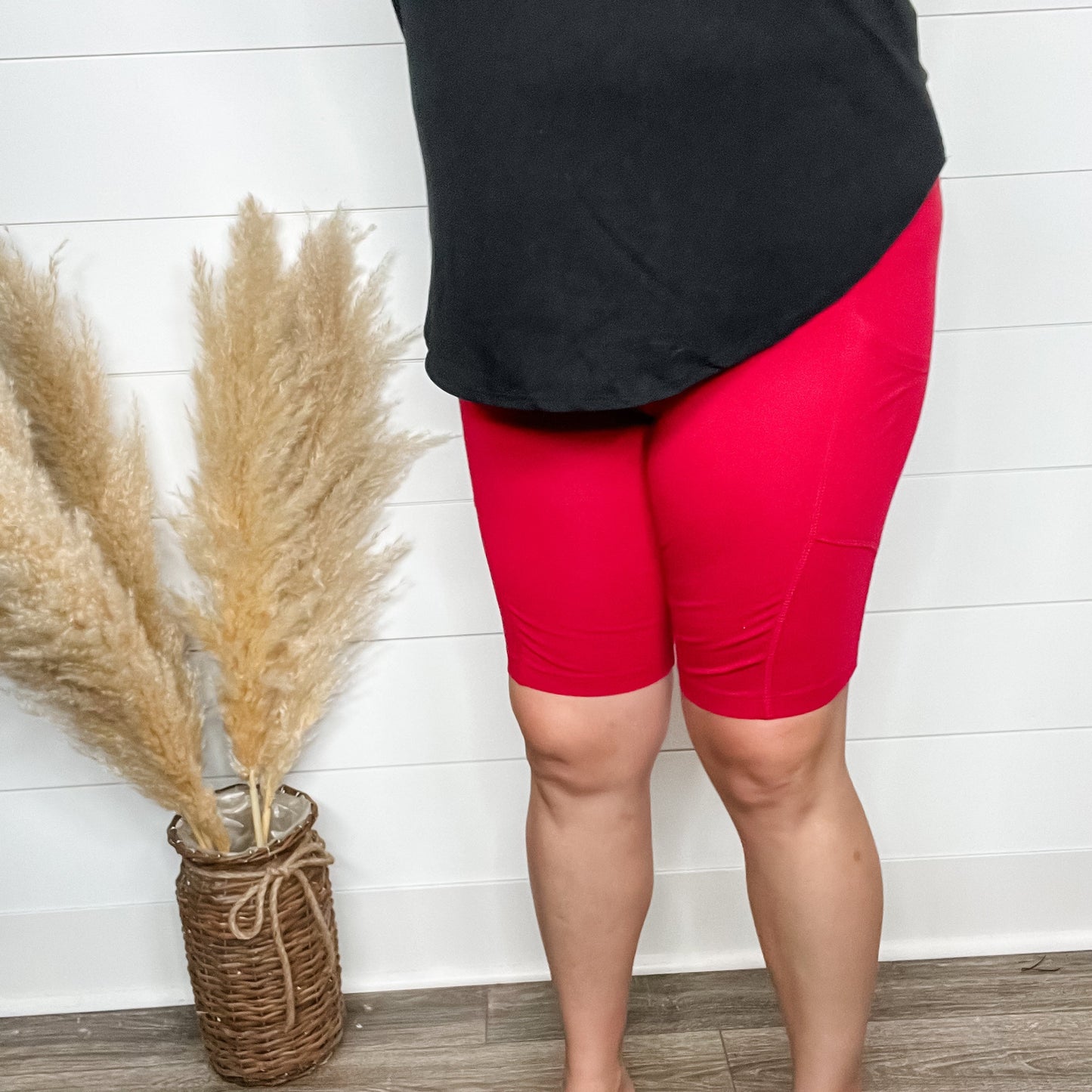 Cotton No Chub Rub Bike Shorts with Pockets (Burgundy)