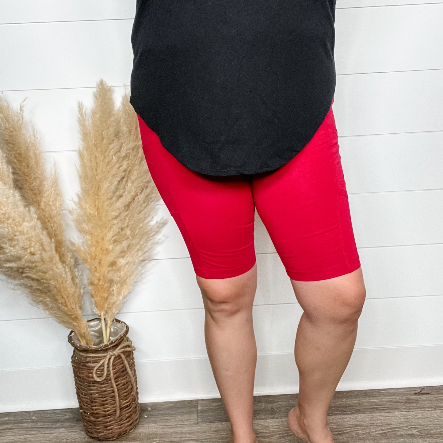 Cotton No Chub Rub Bike Shorts with Pockets (Burgundy)