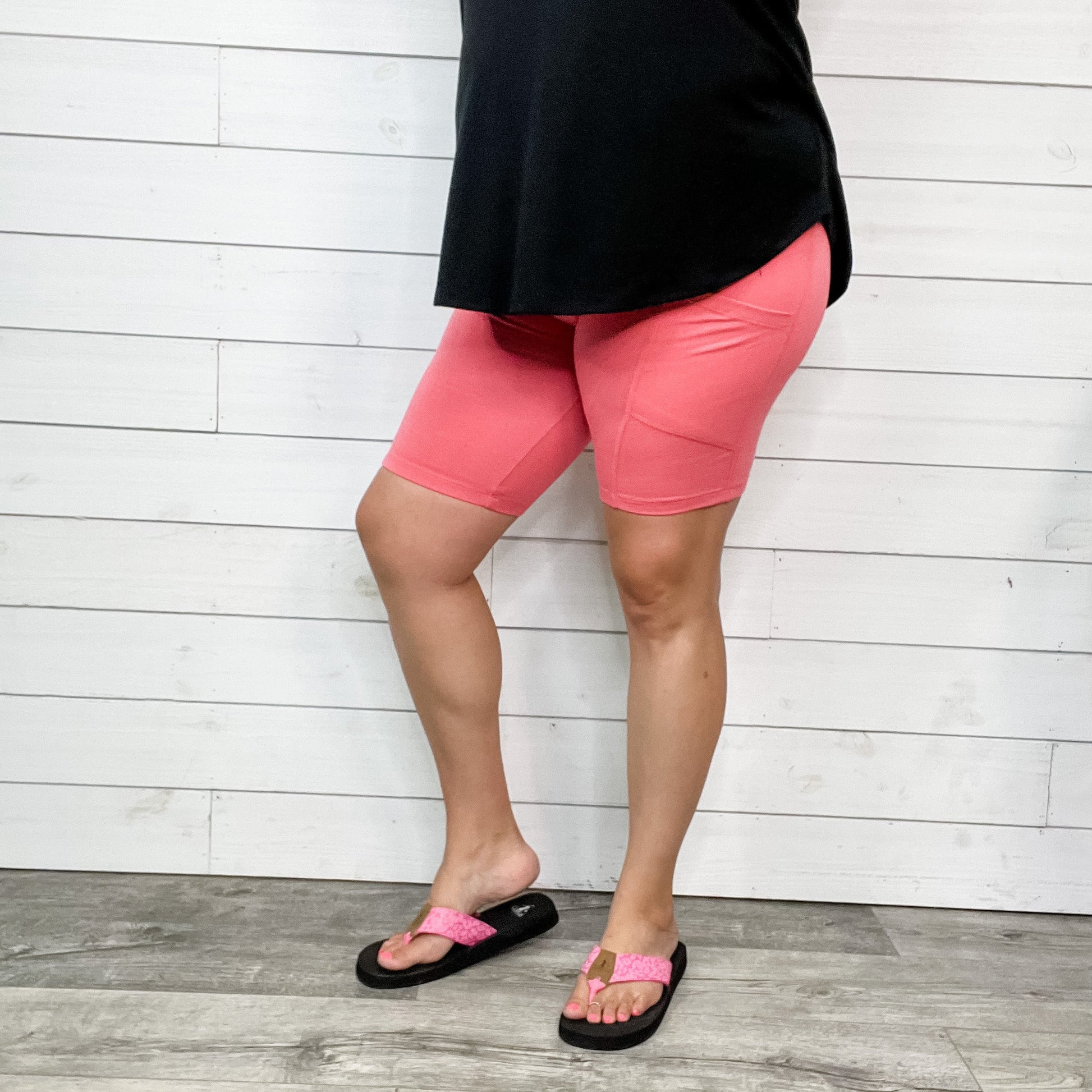 Cotton No Chub Rub Bike Shorts with Pockets (Desert Rose)