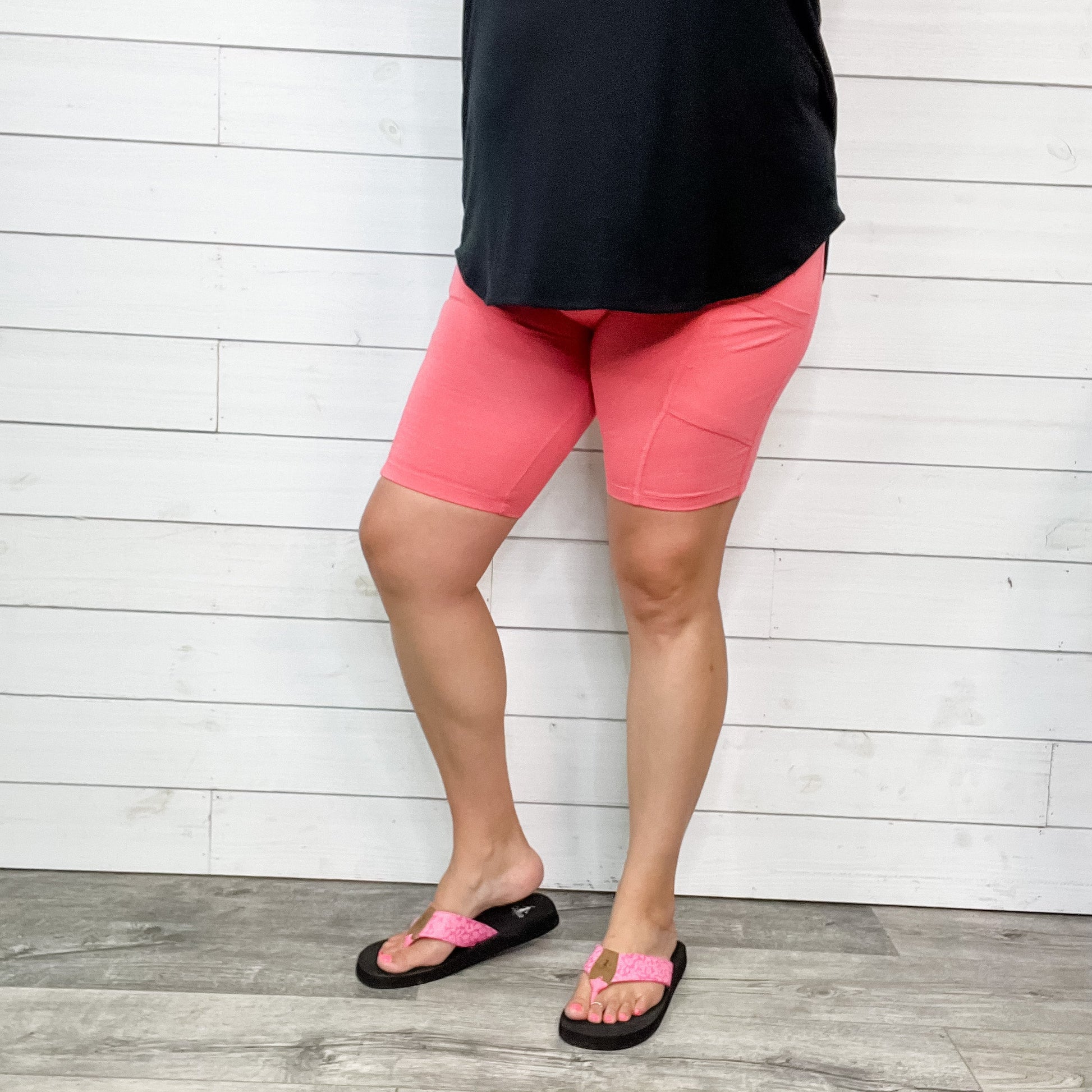 Cotton No Chub Rub Bike Shorts with Pockets (Desert Rose)