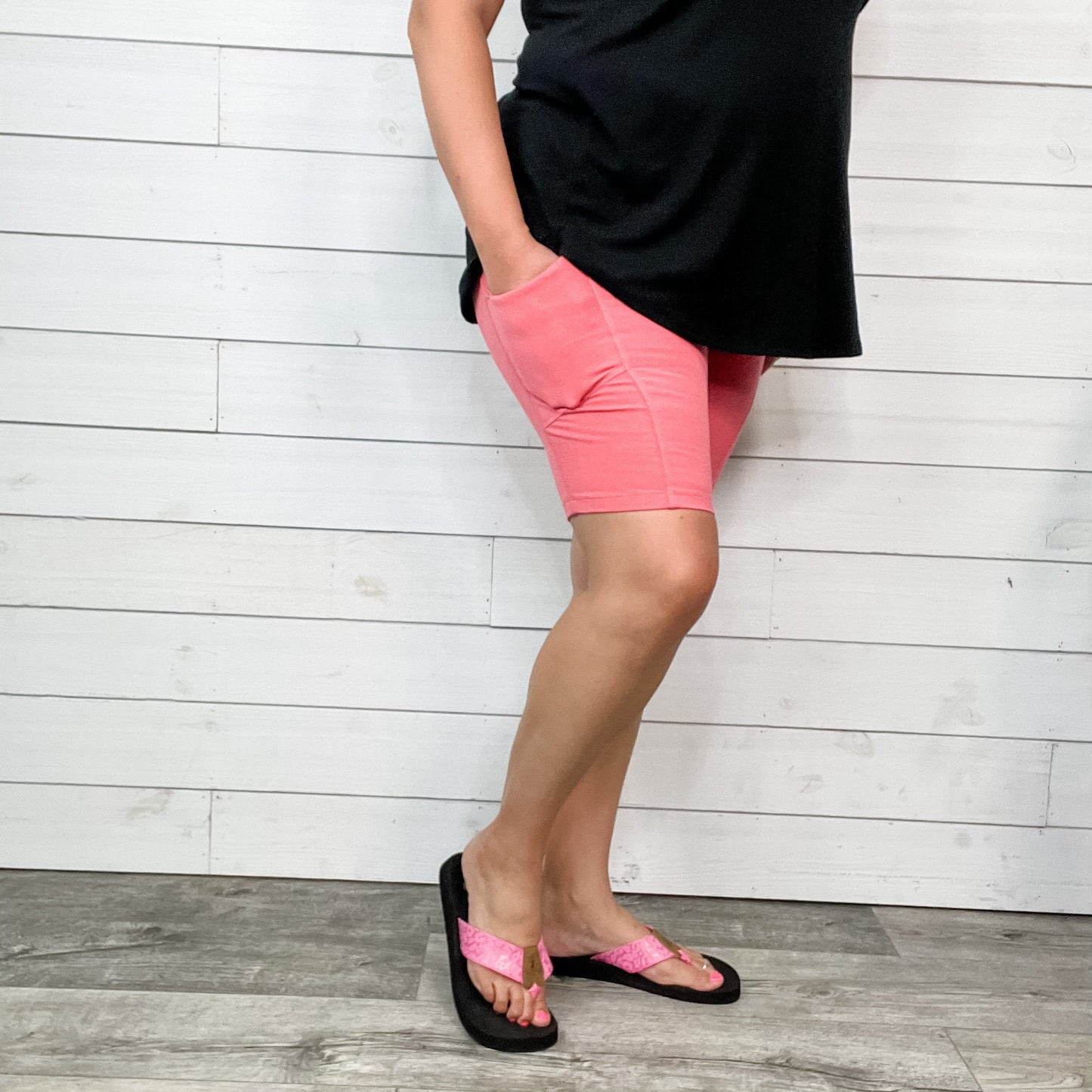 Cotton No Chub Rub Bike Shorts with Pockets (Desert Rose)