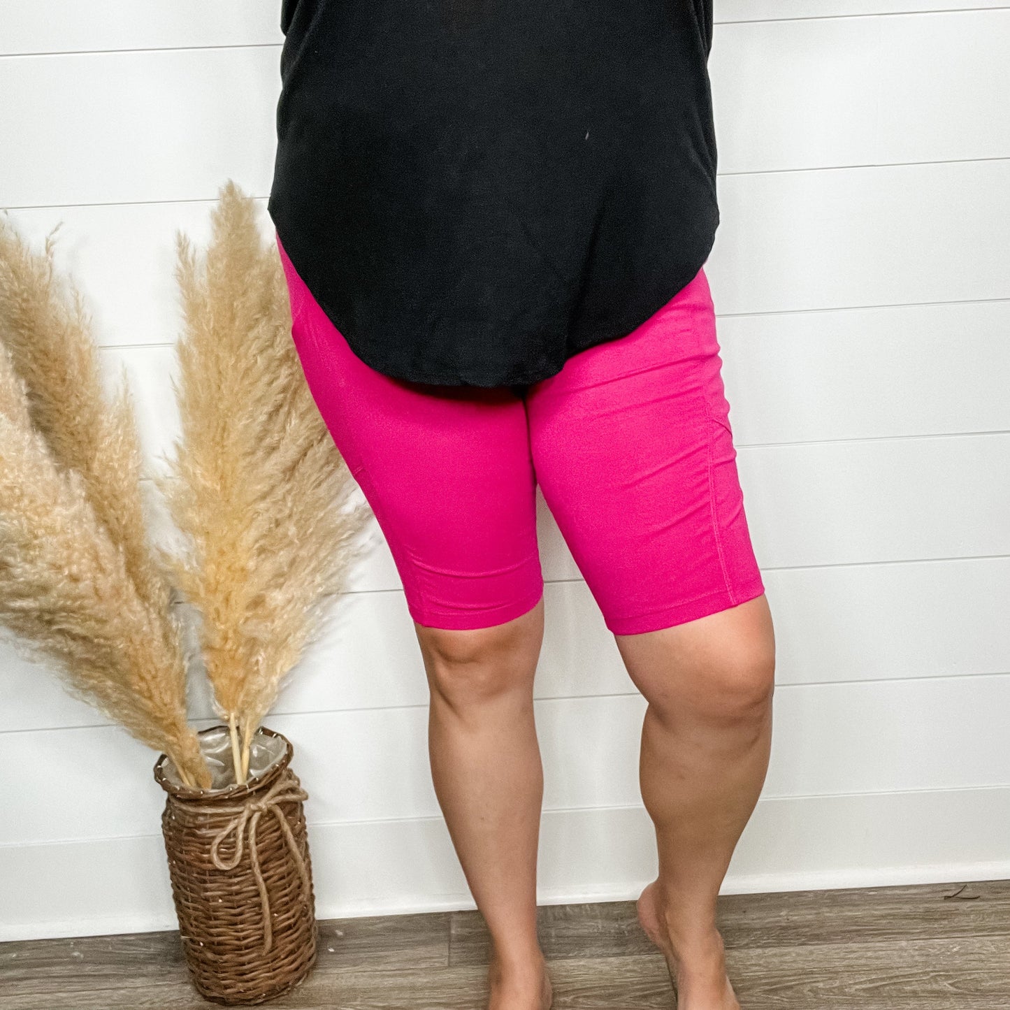 Cotton No Chub Rub Bike Shorts with Pockets (Magenta)