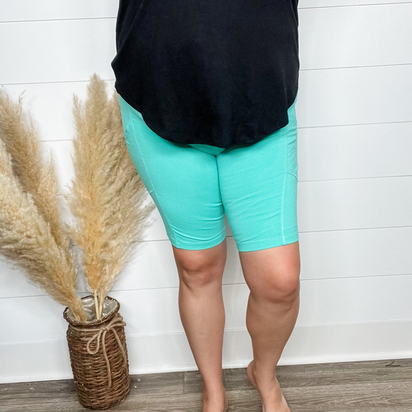 Cotton No Chub Rub Bike Shorts with Pockets (Mint)
