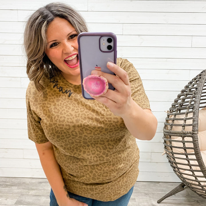 Cursive "Mama" Animal Print Unisex Tee