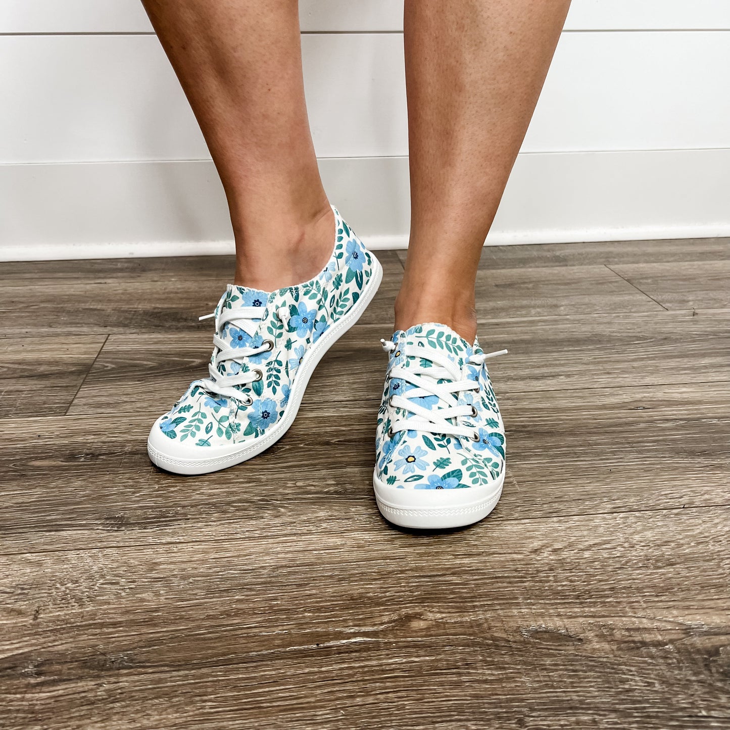 Custom Sneakers (Blue Floral)