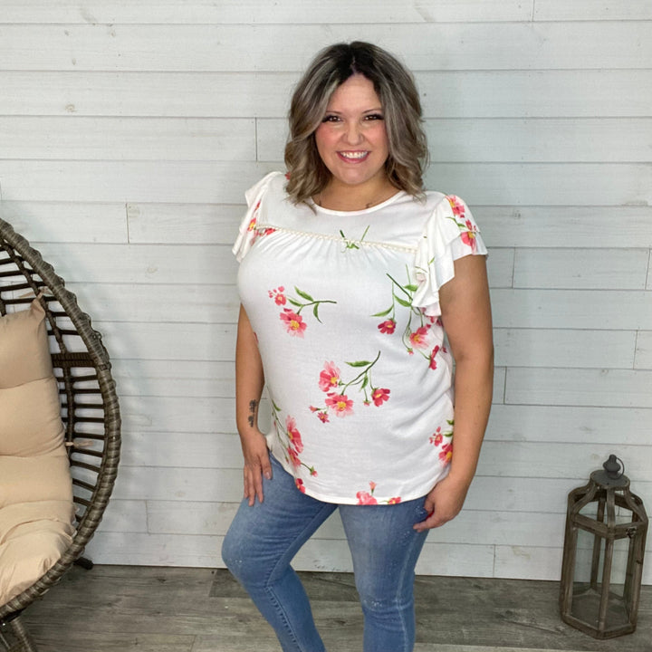 "Dainty" Floral Ruffle Sleeve