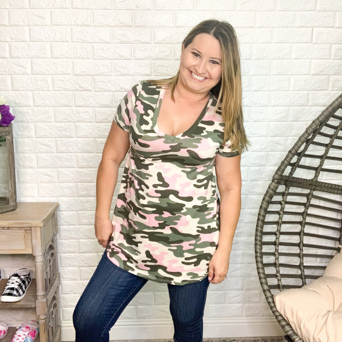 "Delta" Camo V-Neck