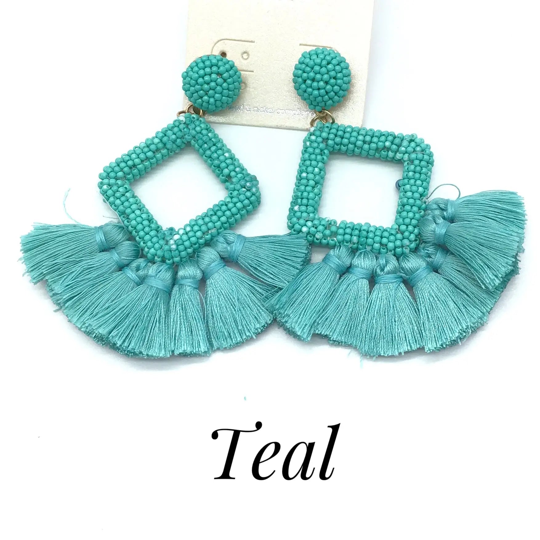 Diamond Beaded Earrings