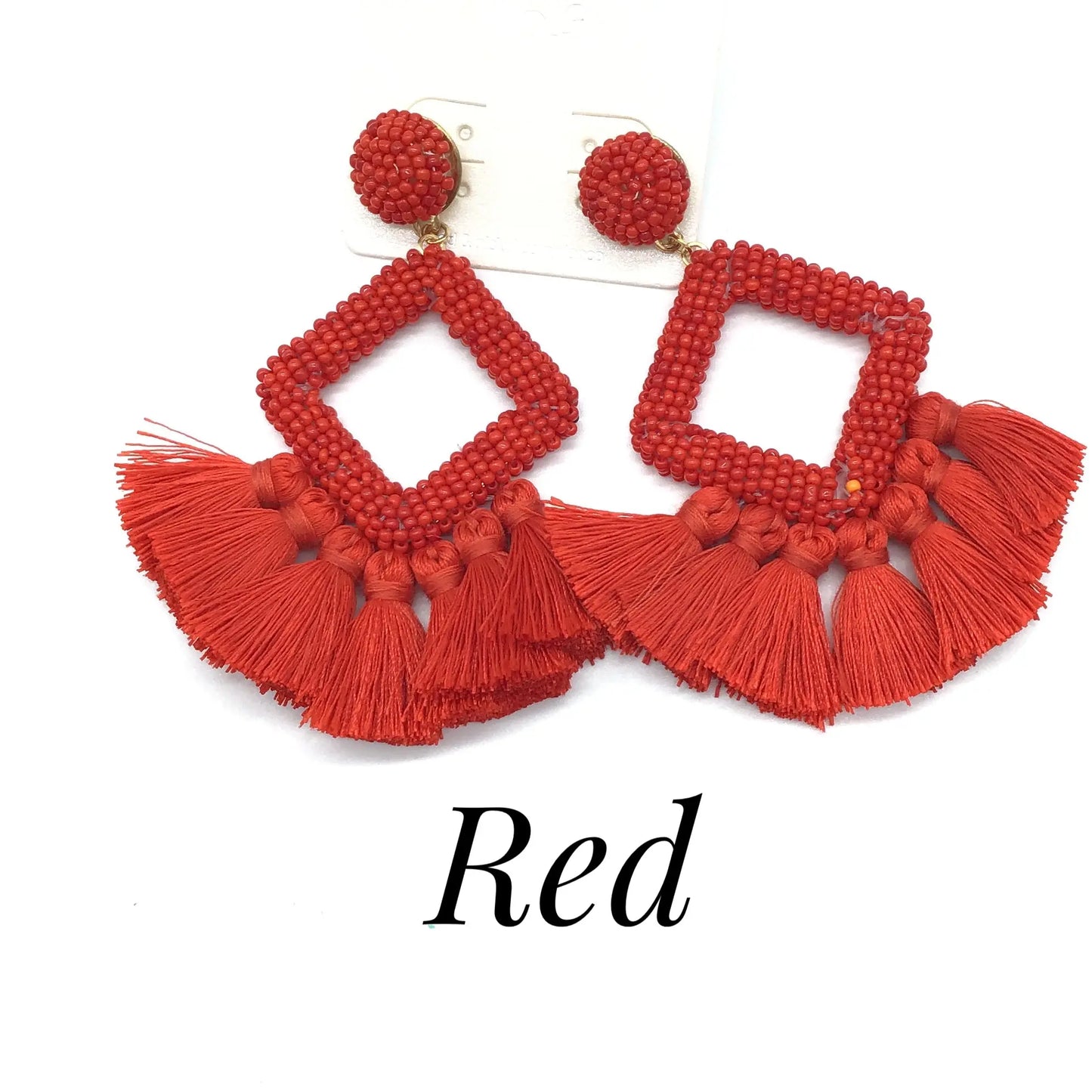 Diamond Beaded Earrings