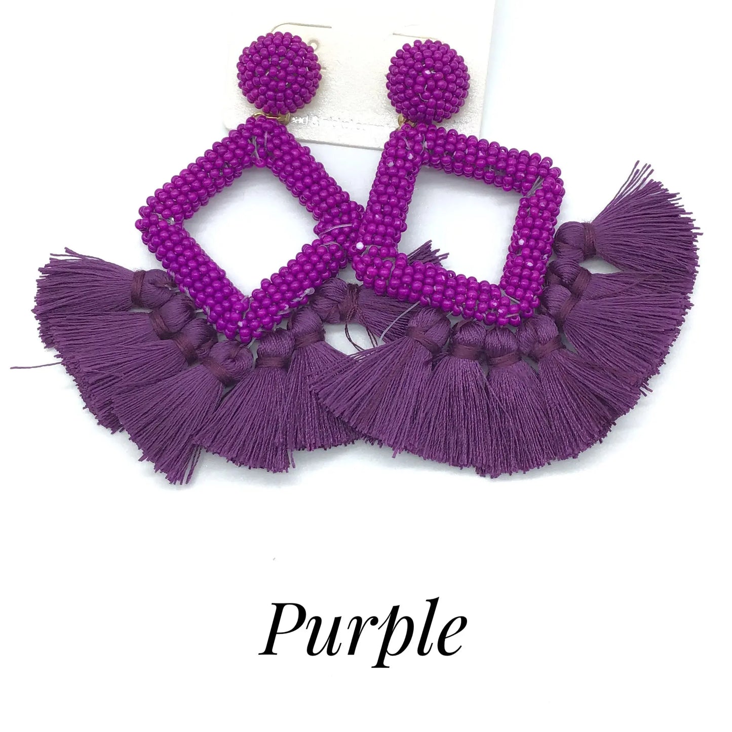 Diamond Beaded Earrings