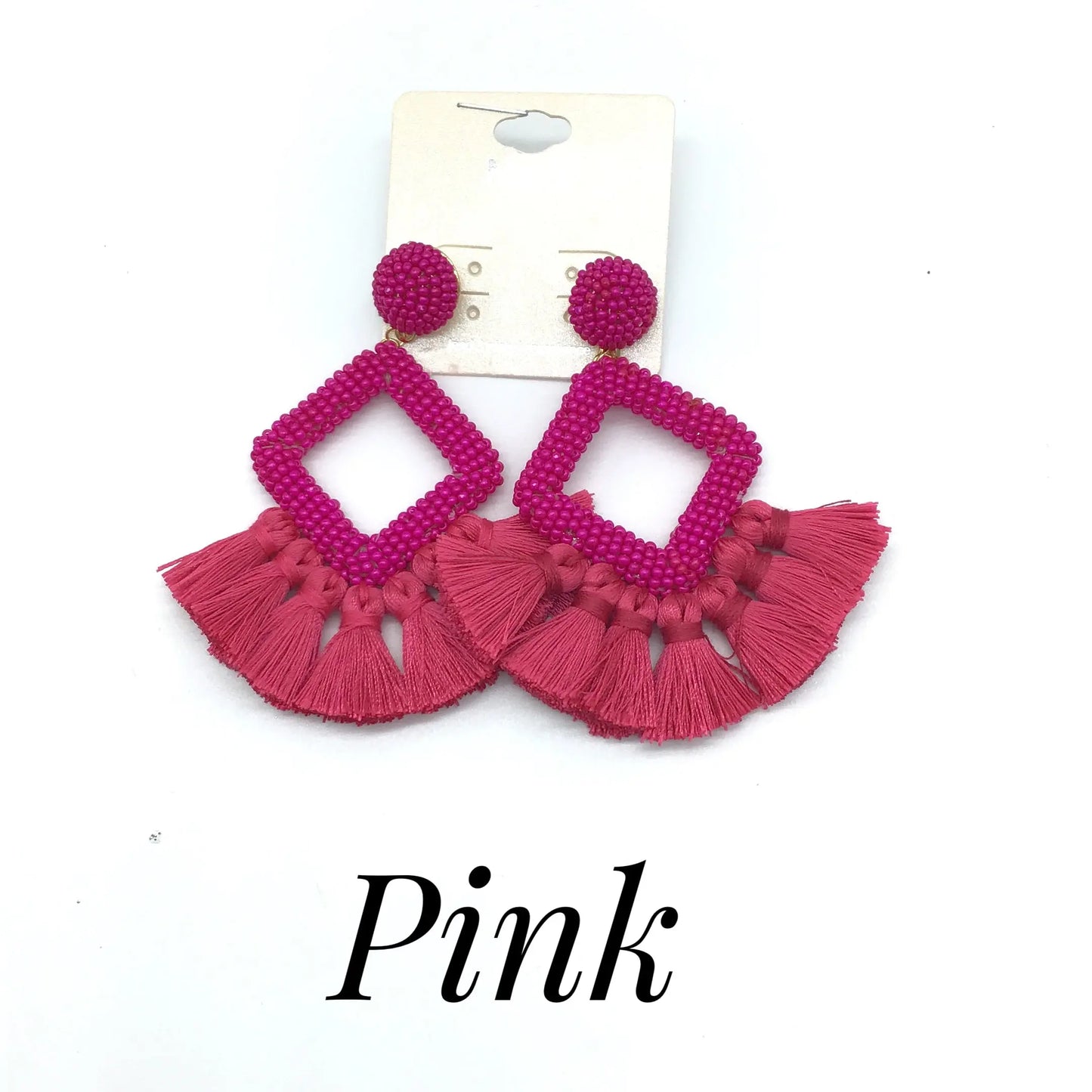 Diamond Beaded Earrings