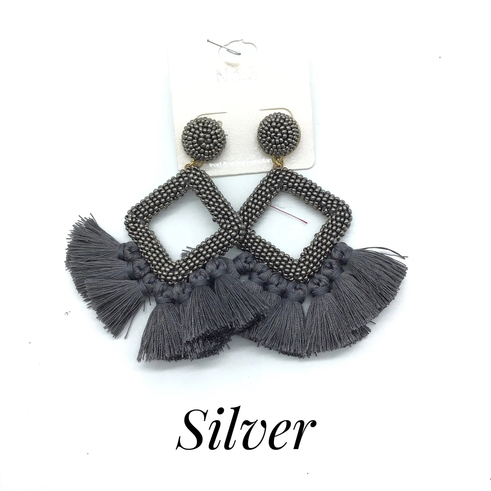 Diamond Beaded Earrings