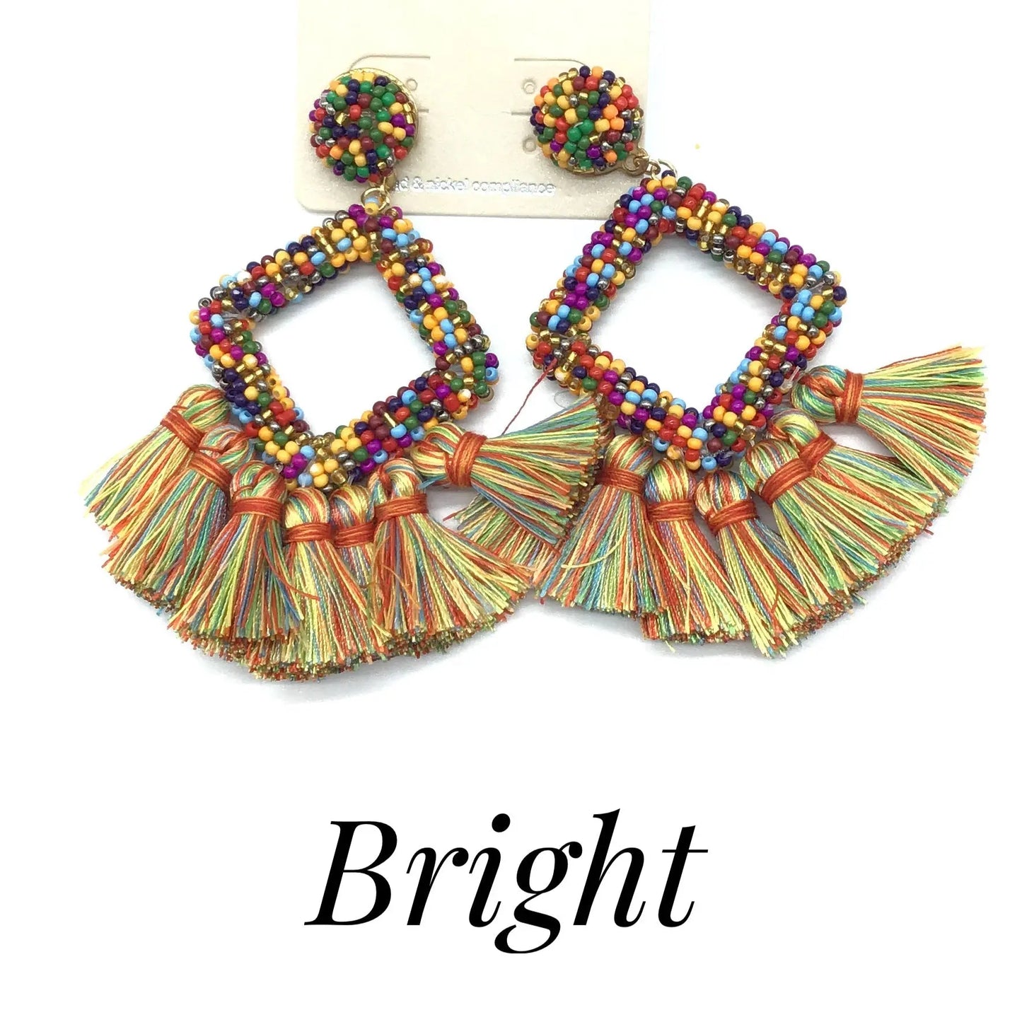 Diamond Beaded Earrings