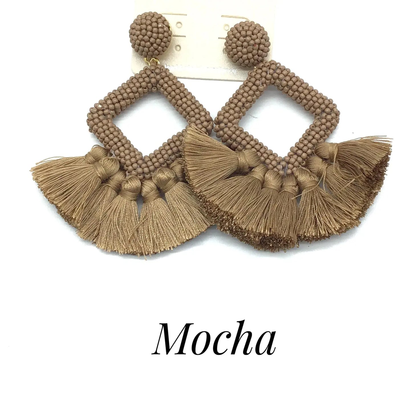 Diamond Beaded Earrings