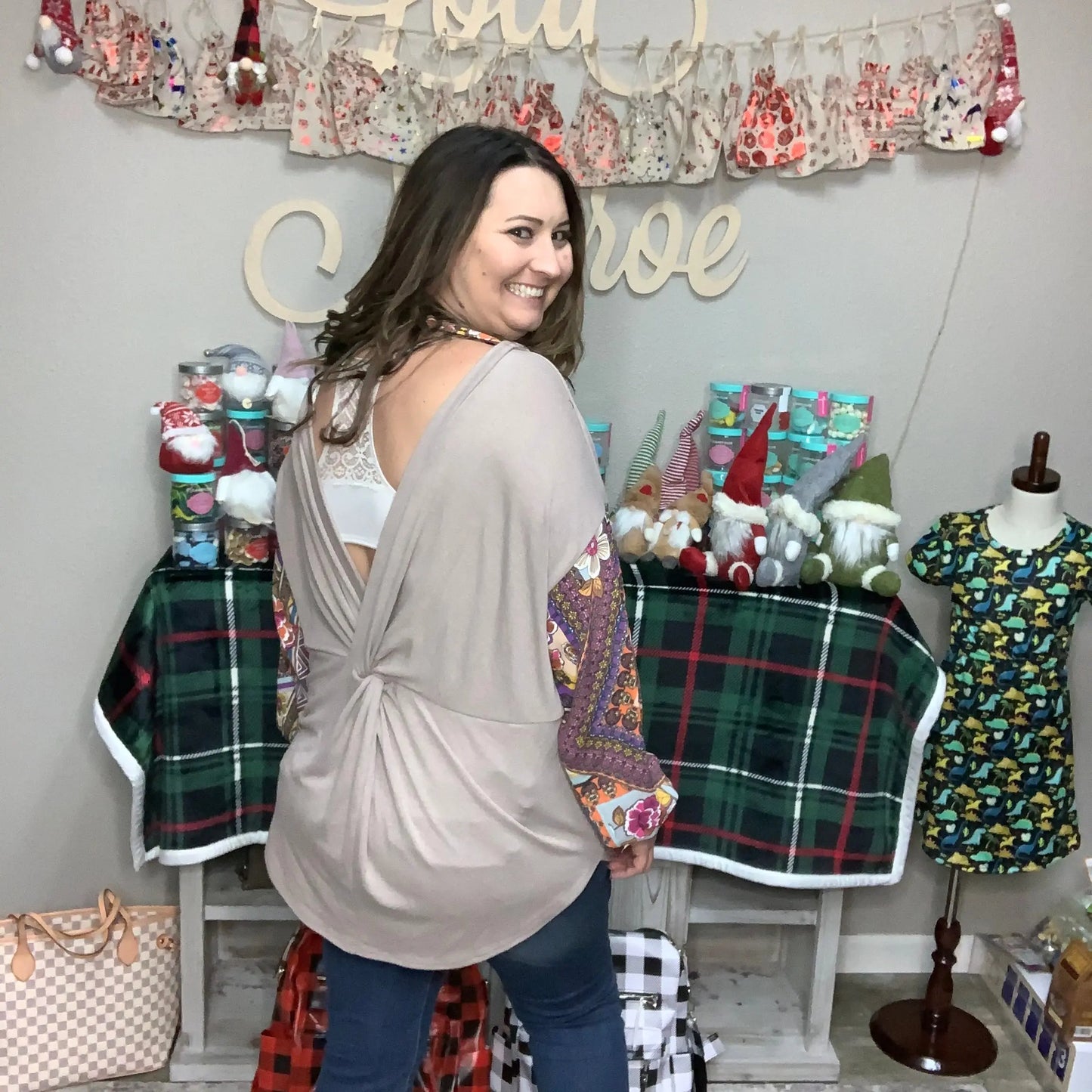 Drop Long Sleeve Open Back Top