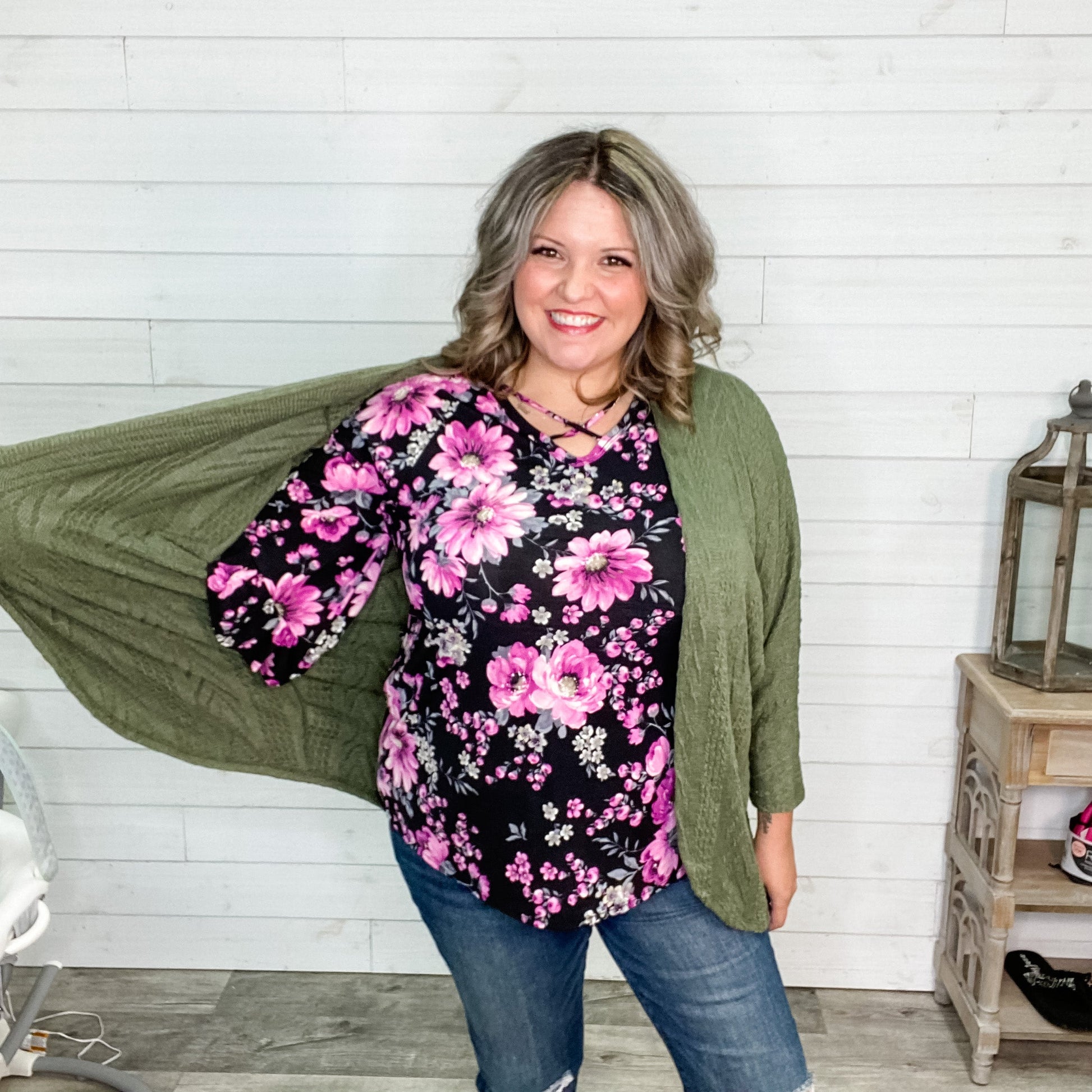 "Essential" 3/4 Sleeve Cardigan