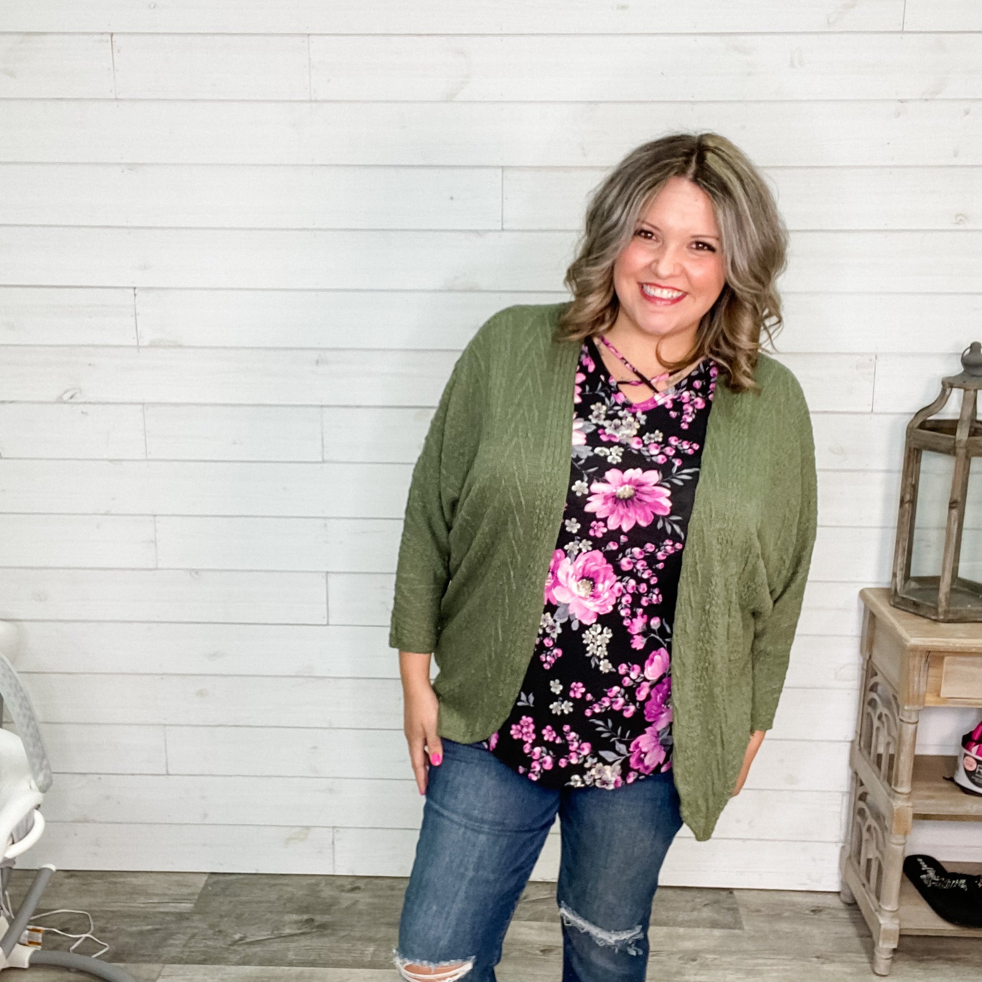 "Essential" 3/4 Sleeve Cardigan