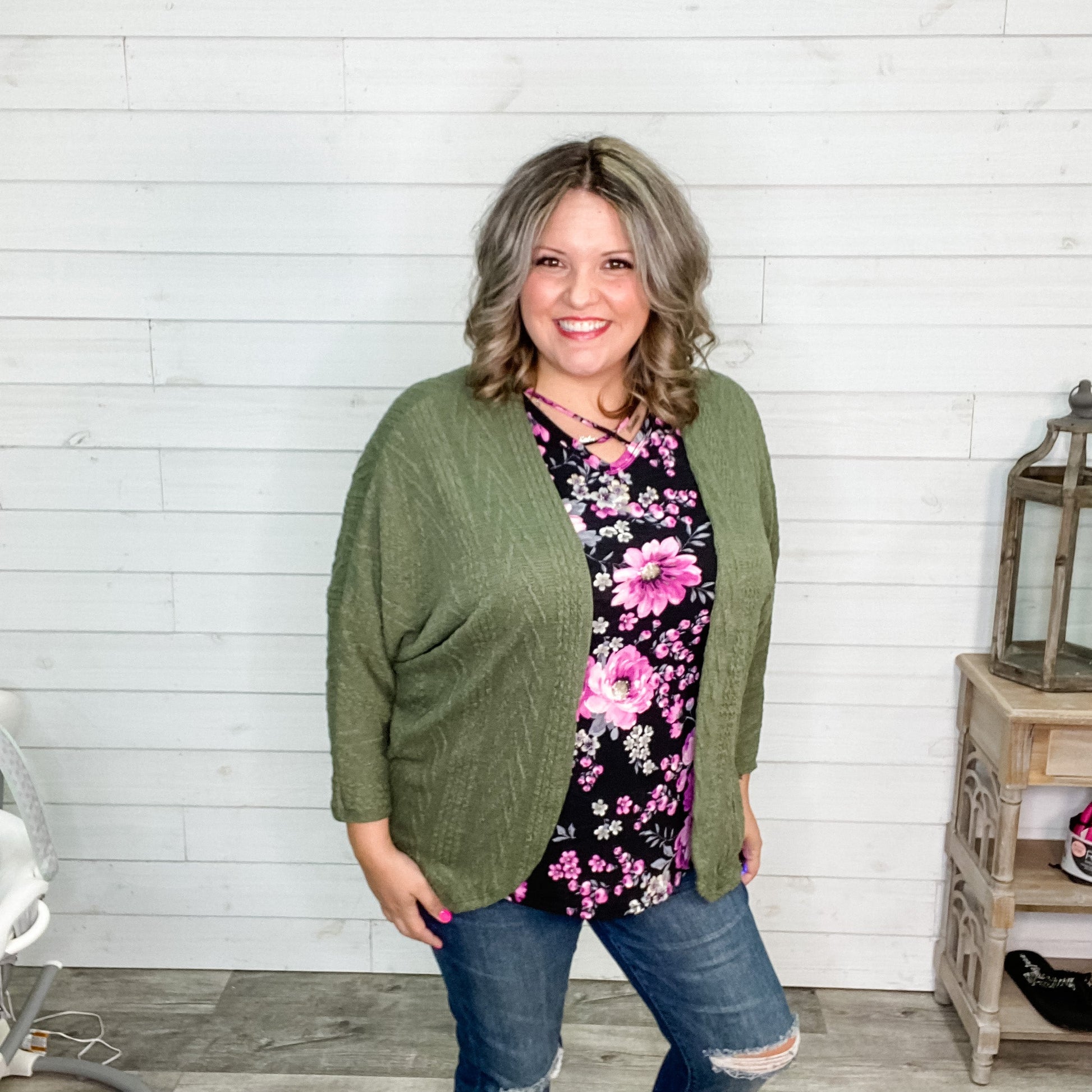 "Essential" 3/4 Sleeve Cardigan