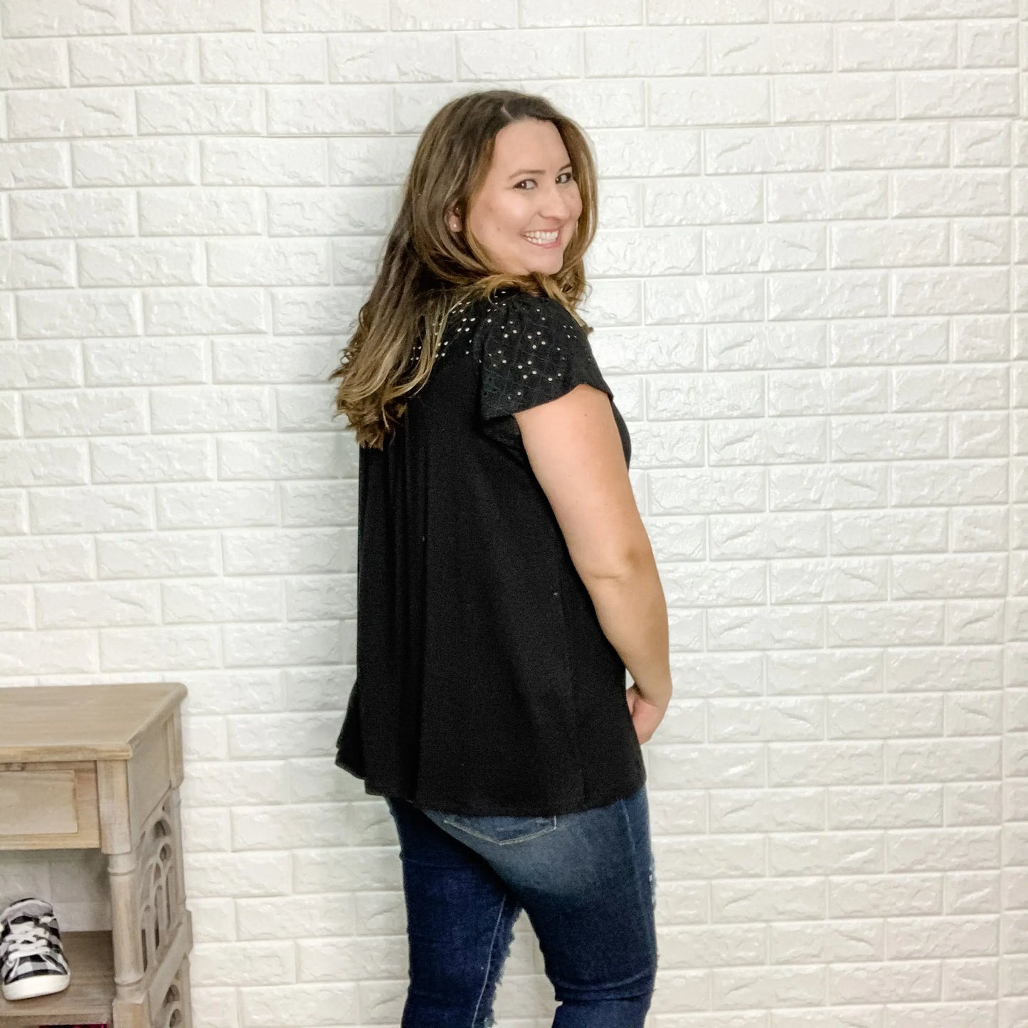 Eyelet Accent Top