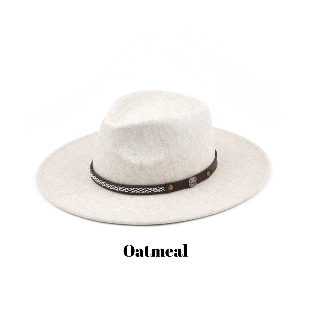 Felt Wide Brim Fashion Hat (Multiple Colors)