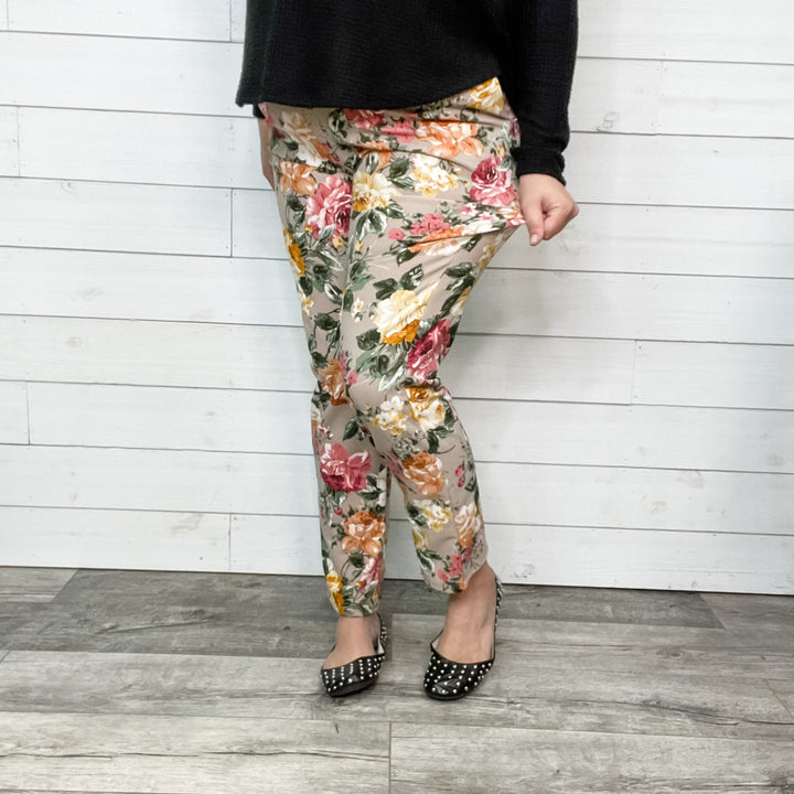 Floral Straight Leg Pant with Pockets
