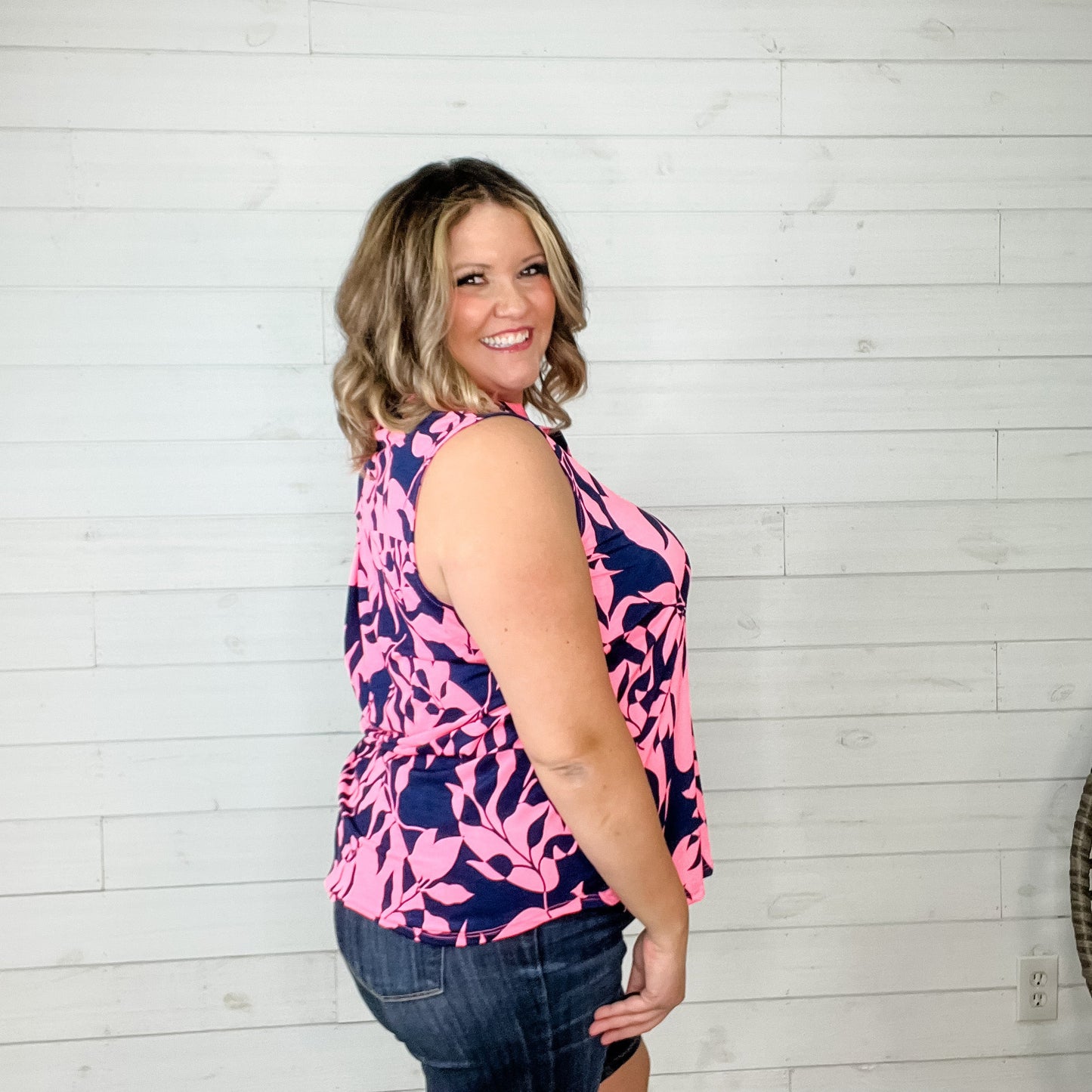 "Found Love" Sleeveless Split Neck