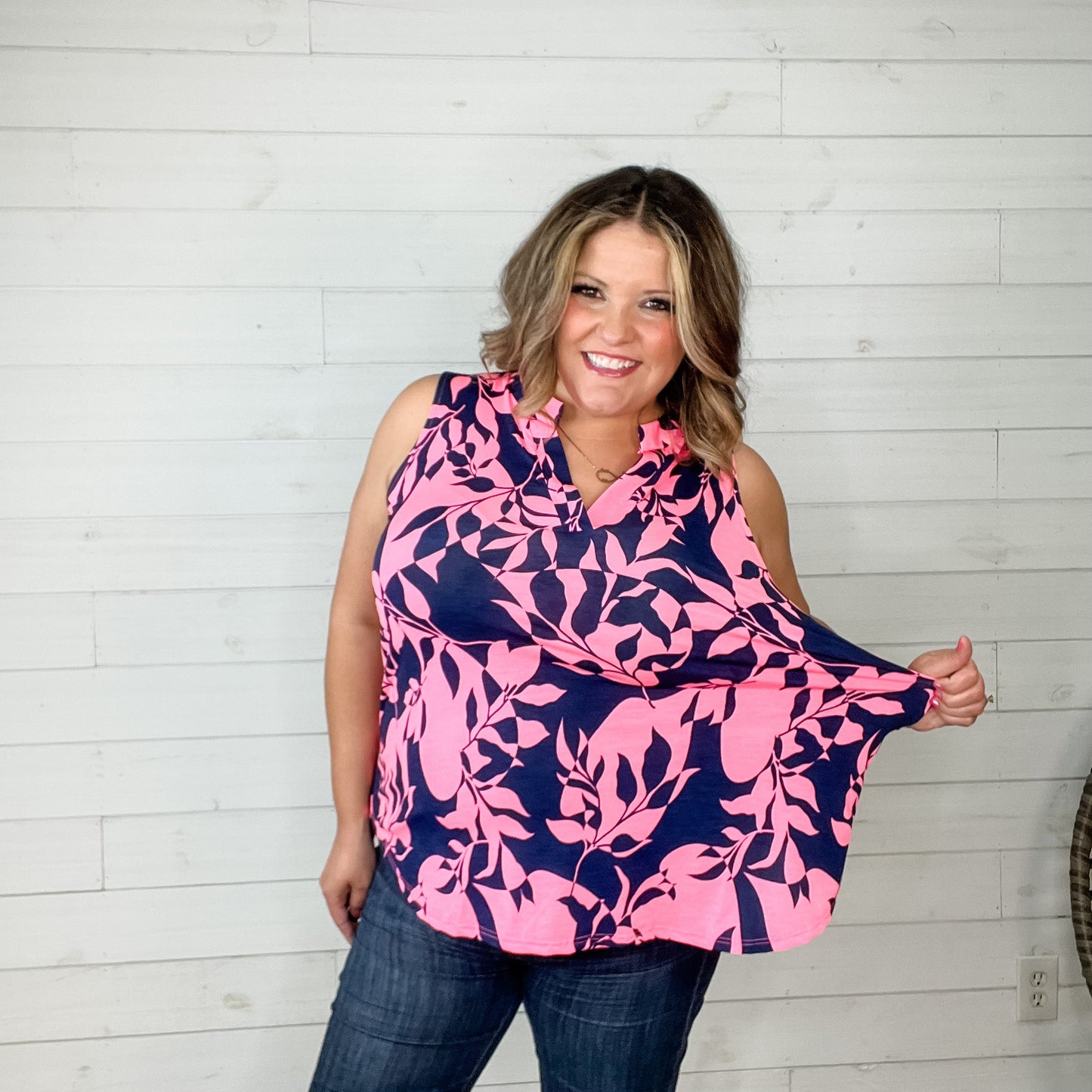 "Found Love" Sleeveless Split Neck