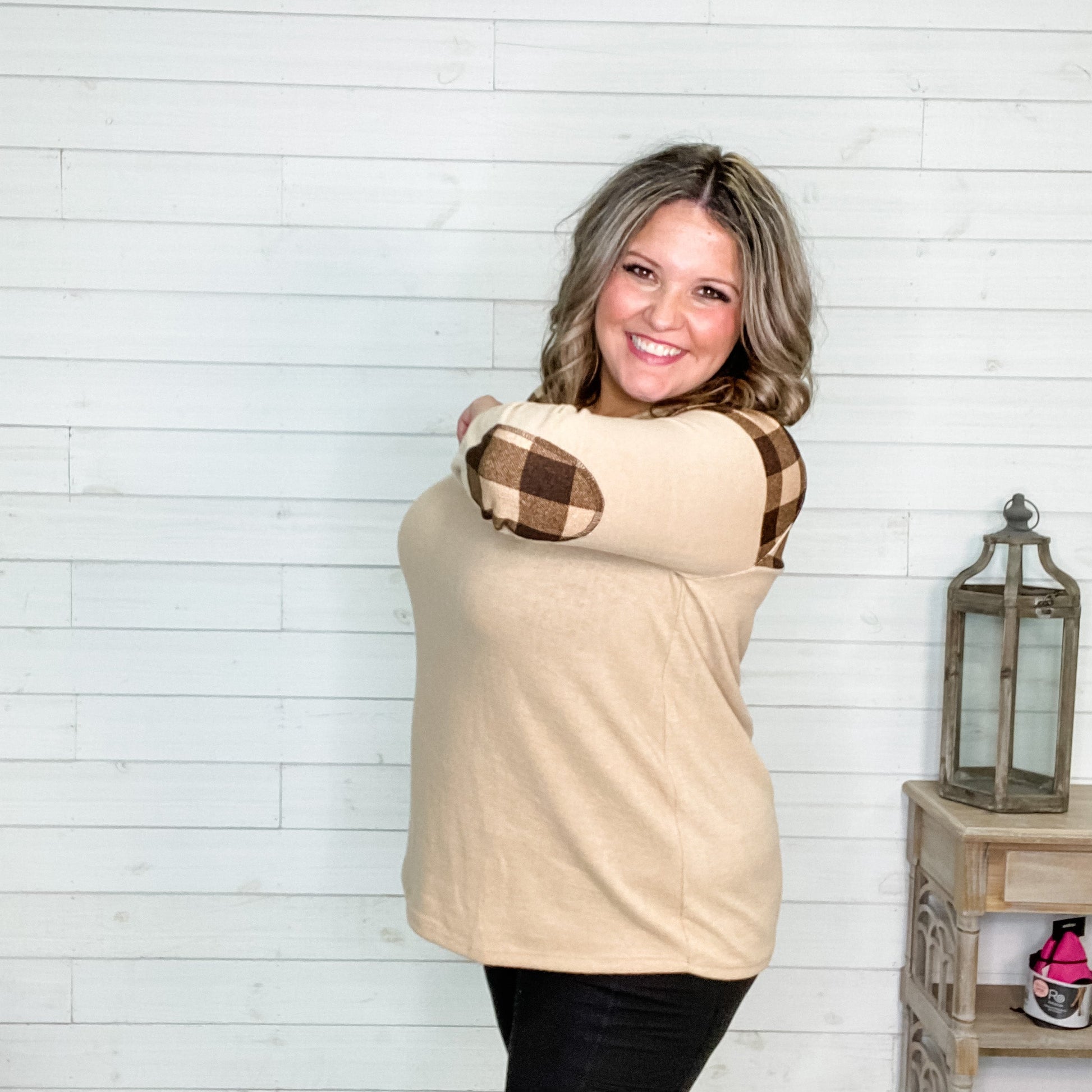 "Free Ride" Long Sleeve with Checkered Detail