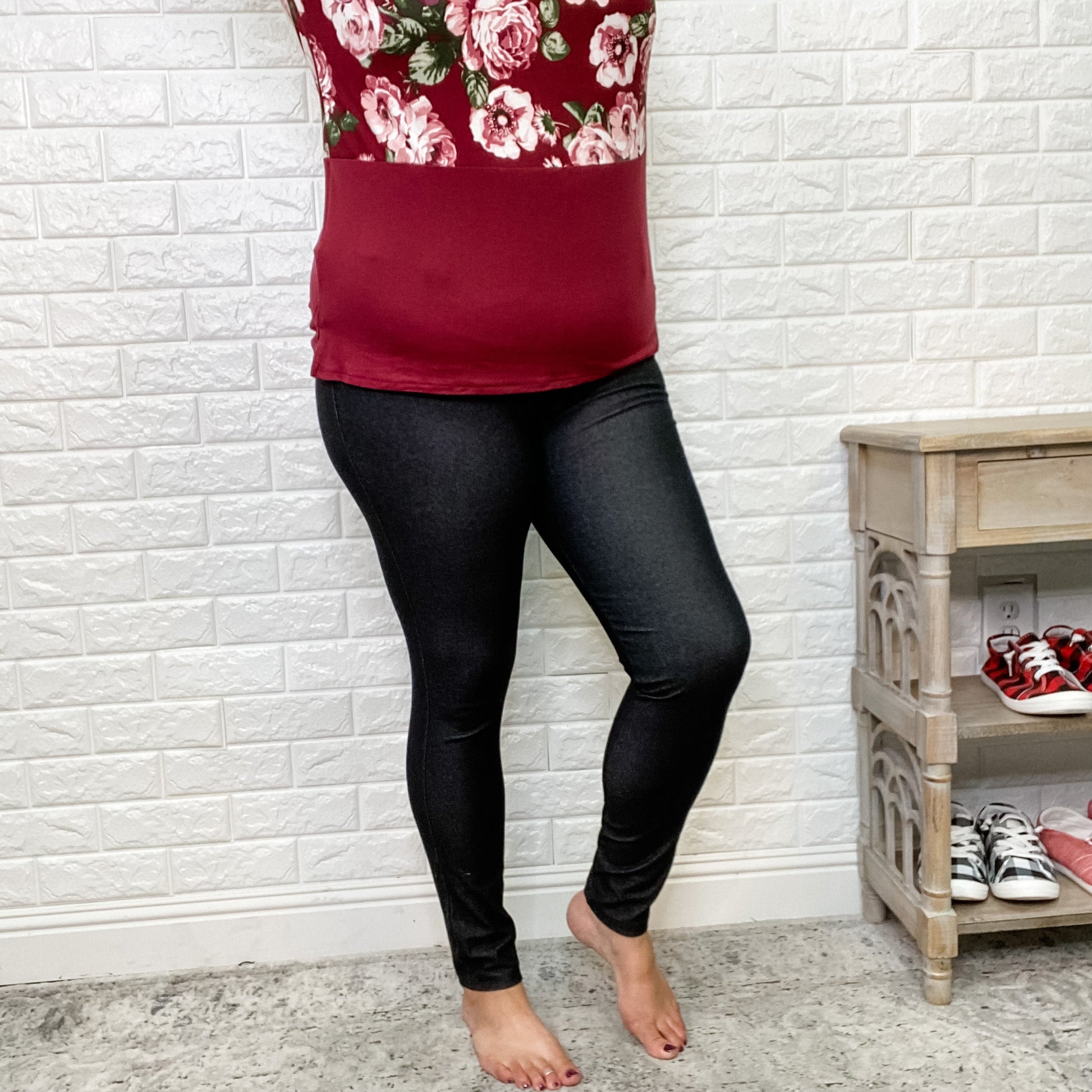 Full Length Skinny Jegging Trousers (Black)