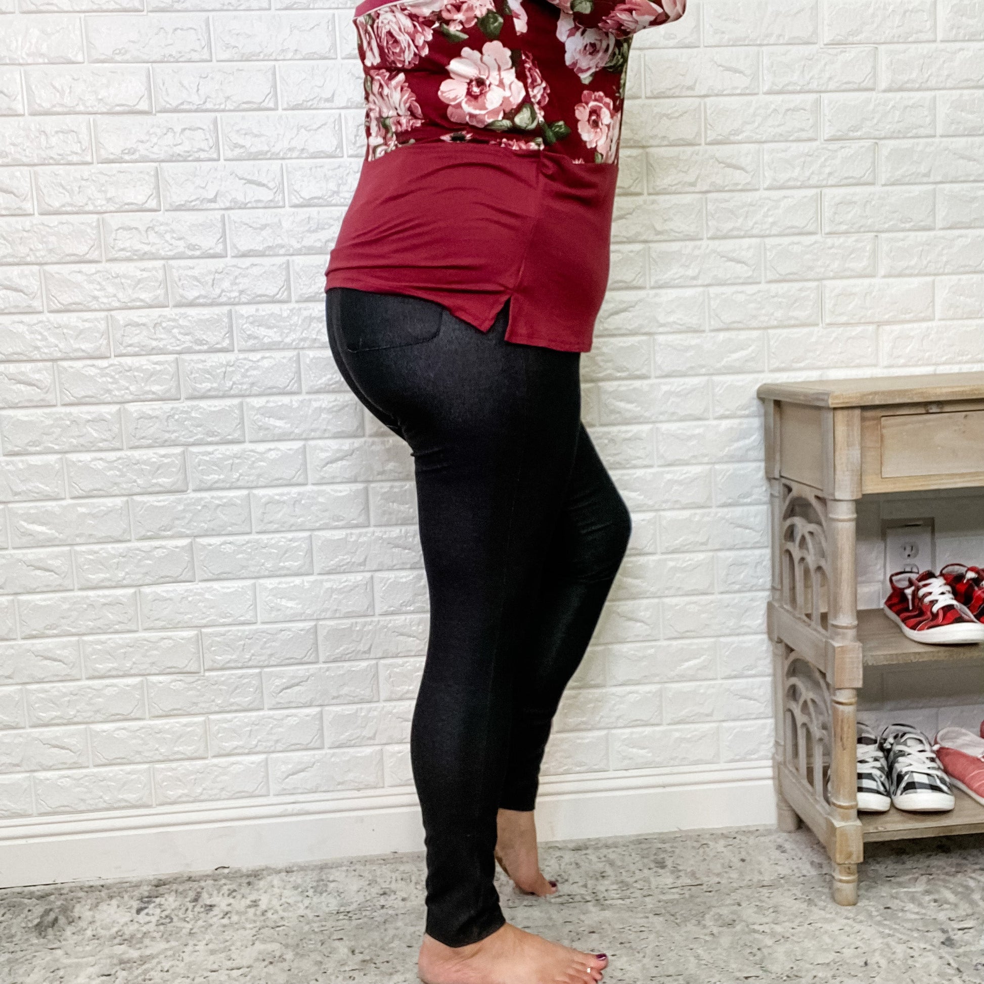 Full Length Skinny Jegging Trousers (Black)