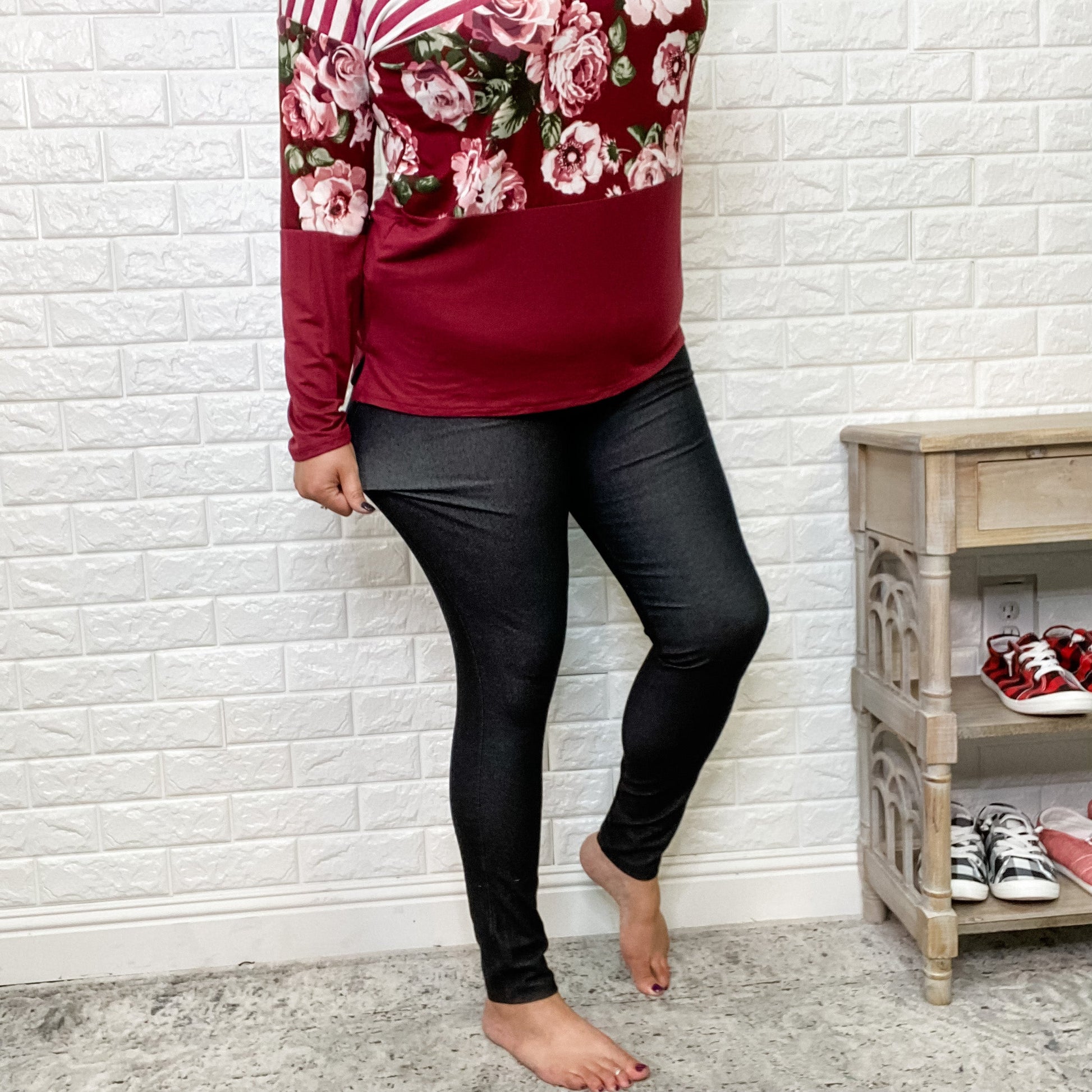 Full Length Skinny Jegging Trousers (Black)