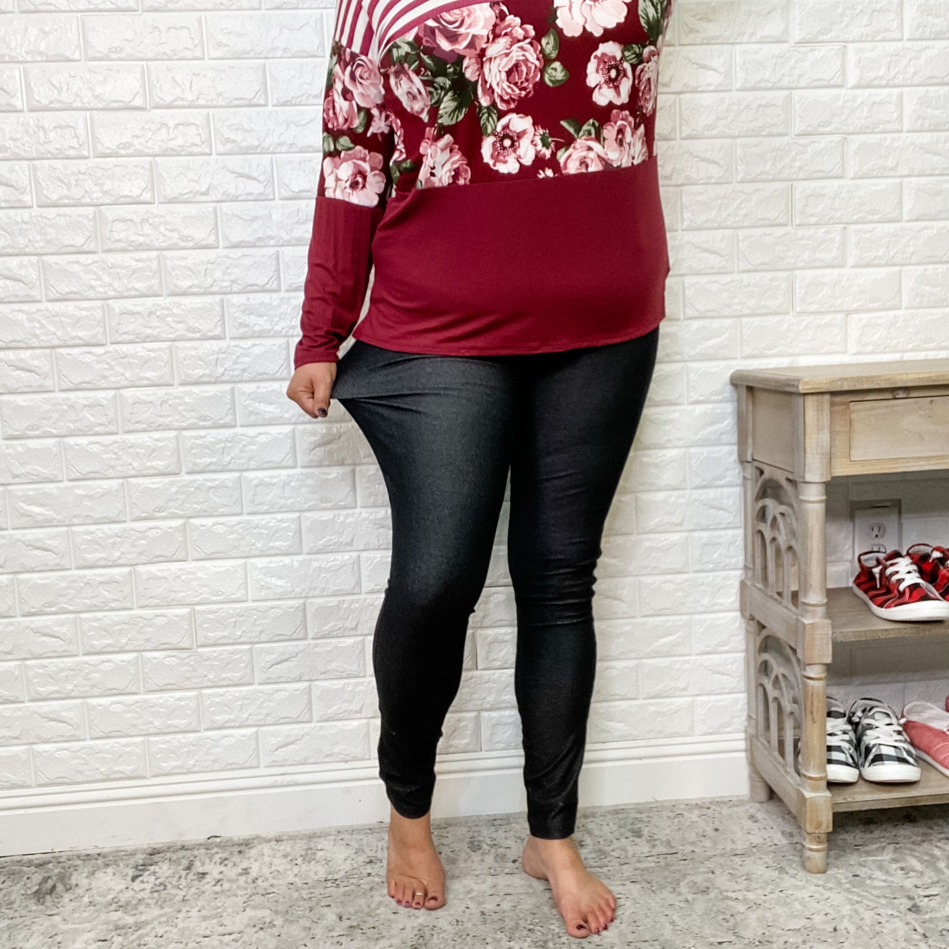 Full Length Skinny Jegging Trousers (Black)