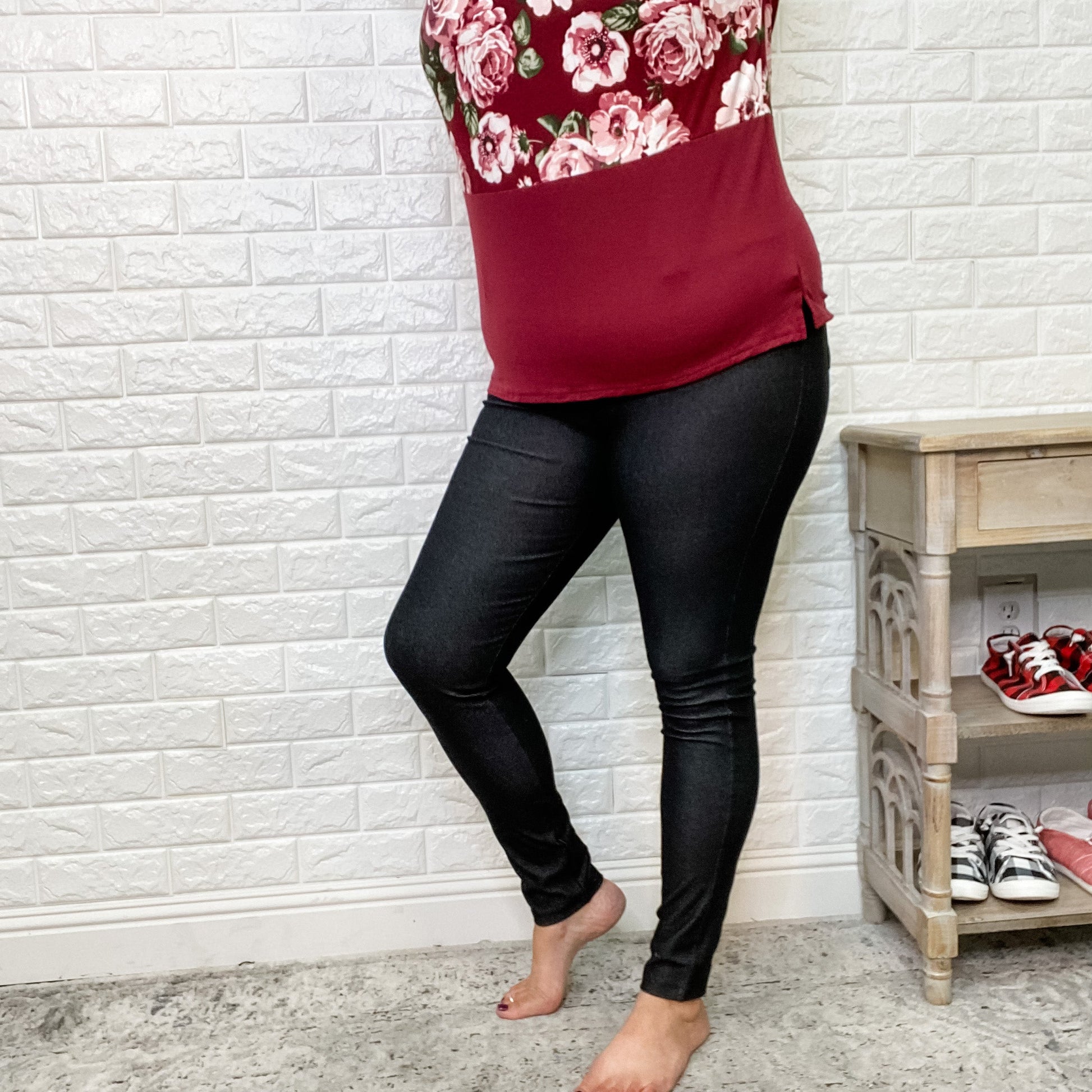 Full Length Skinny Jegging Trousers (Black)