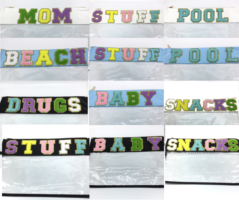 Fun Puffy Letter Plastic Pouches (Multiple Options)