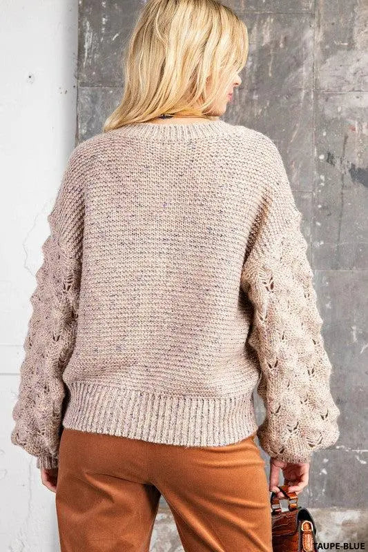 "Funfetti" Bubble Sleeve Sweater