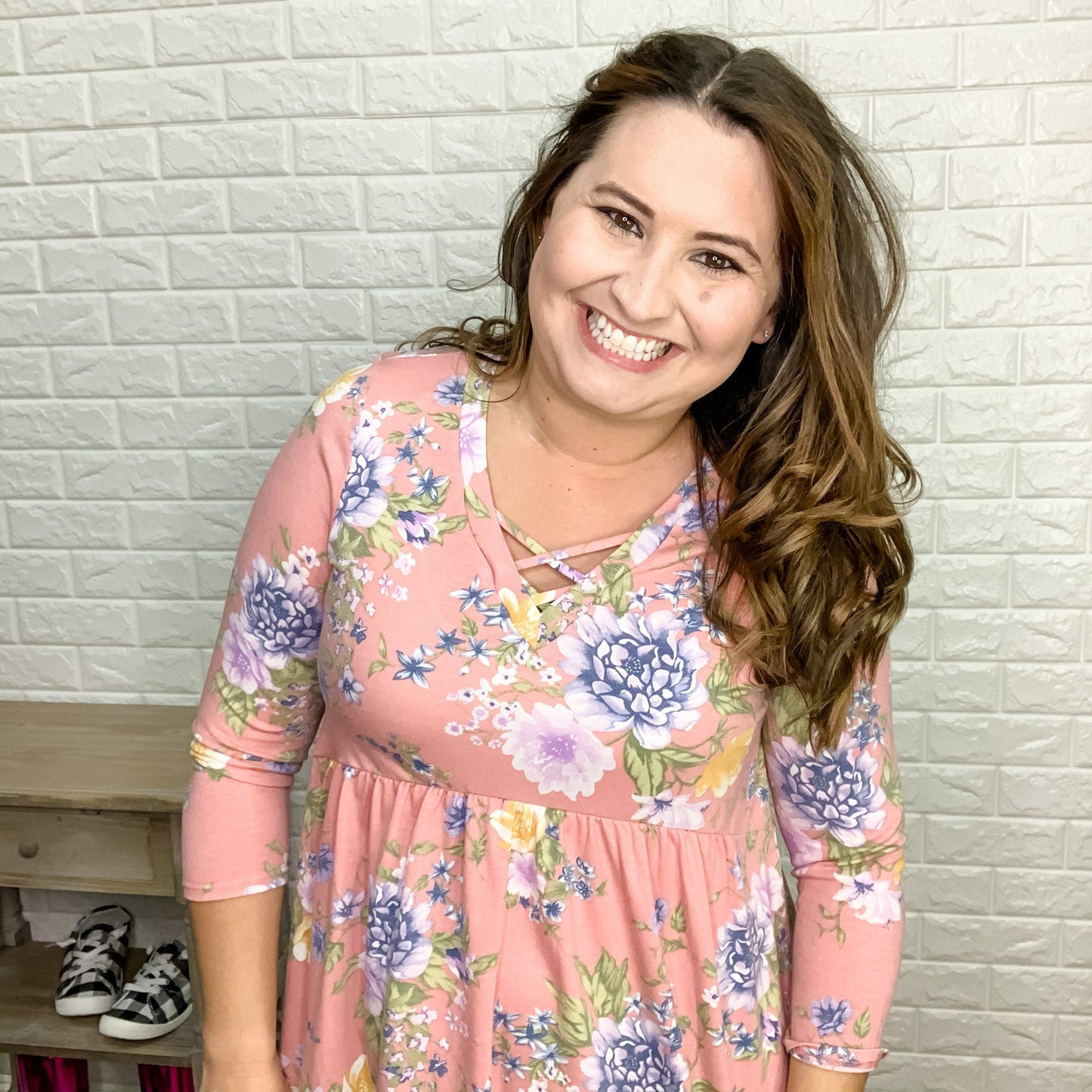 "Genevieve" Floral Babydoll Criss Cross