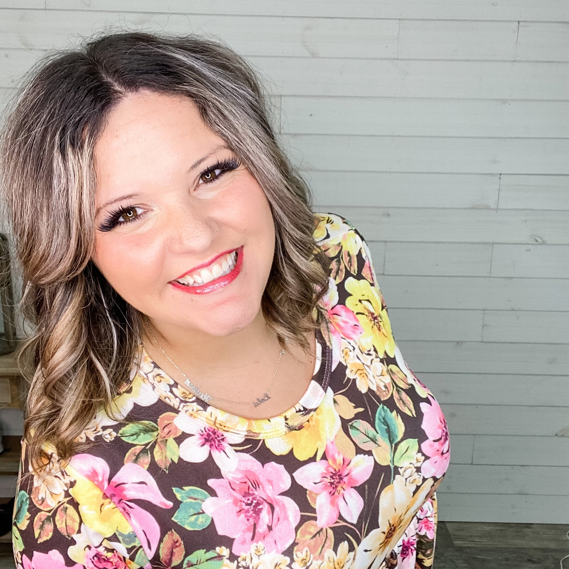 "Girlfriend" Long Sleeve Floral Babydoll