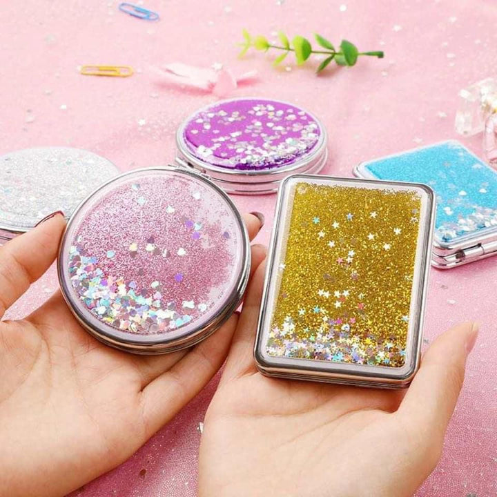 Glitter Compact Mirrors (Multiple Shapes & Colors)