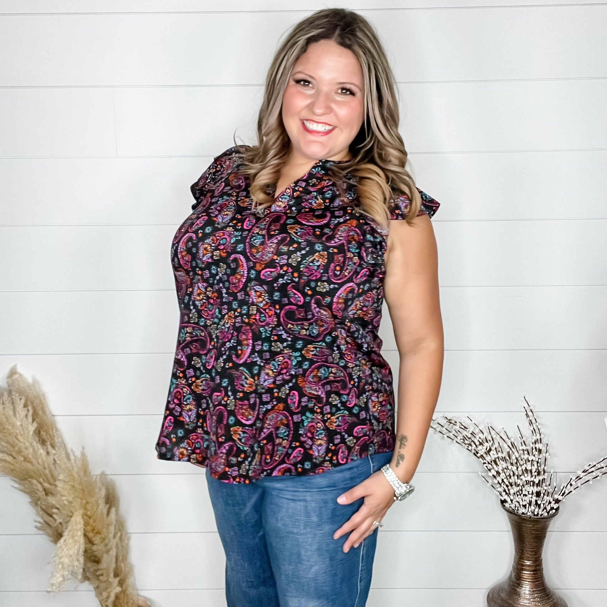 "Grant" Ruffle Cap Sleeve