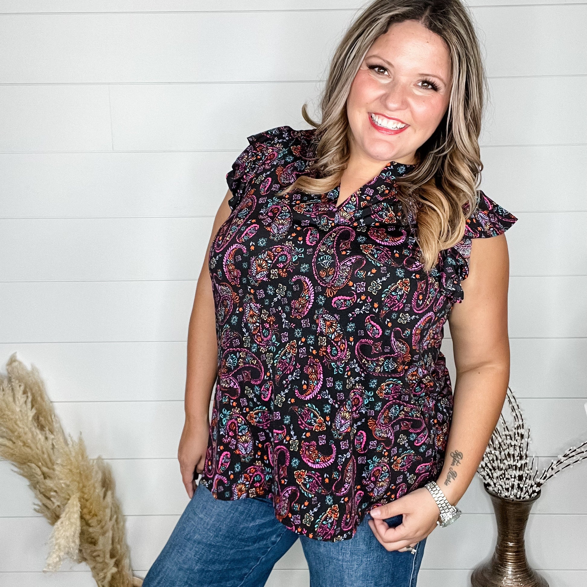 "Grant" Ruffle Cap Sleeve