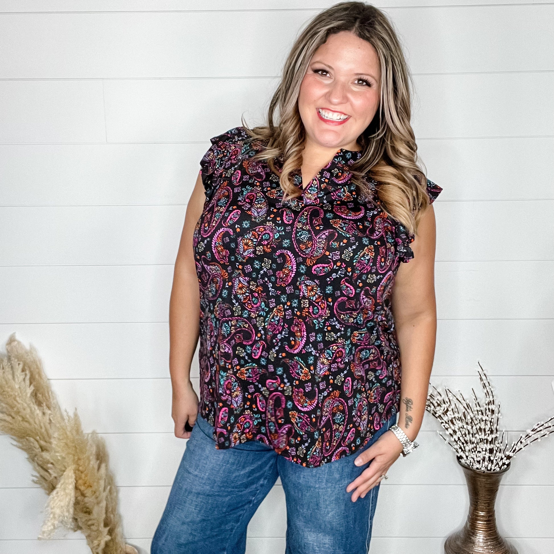 "Grant" Ruffle Cap Sleeve