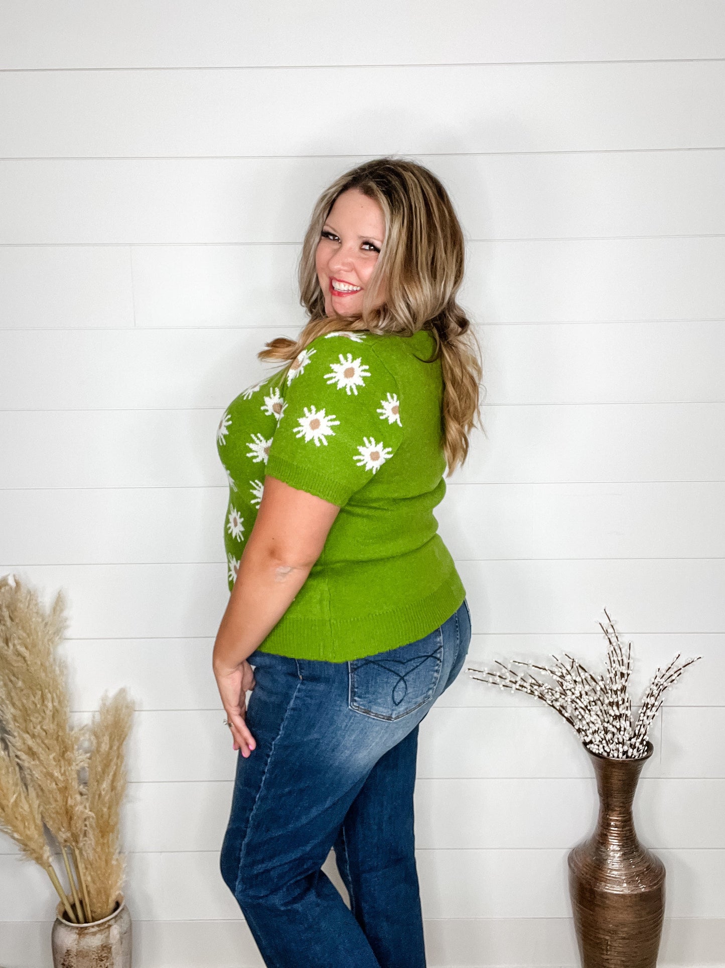 "Greenhouse" Short Sleeve Sweater