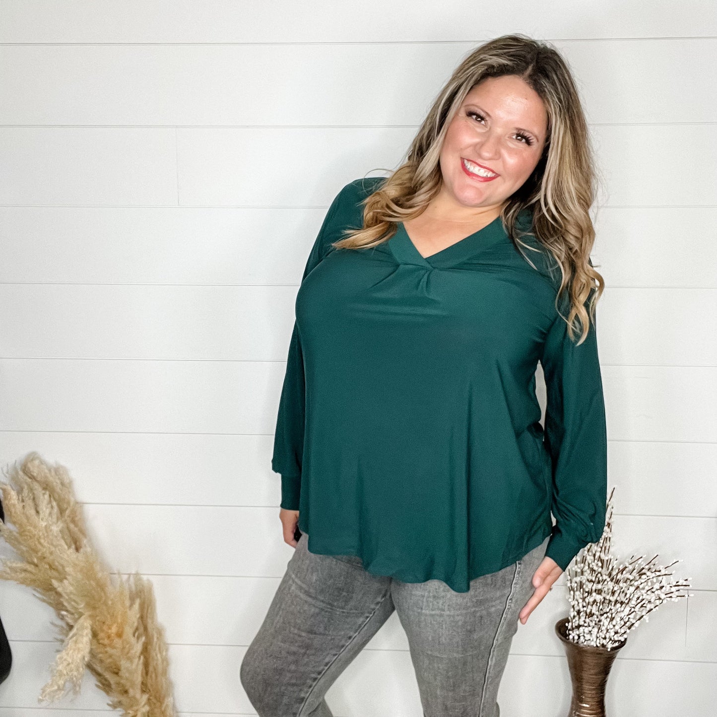 "Guardian" V Neck Balloon Long Sleeve