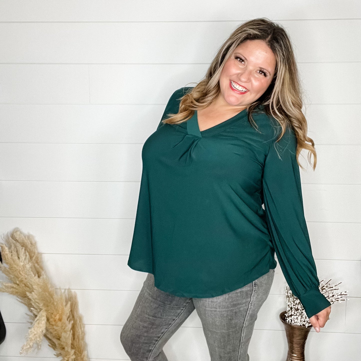"Guardian" V Neck Balloon Long Sleeve