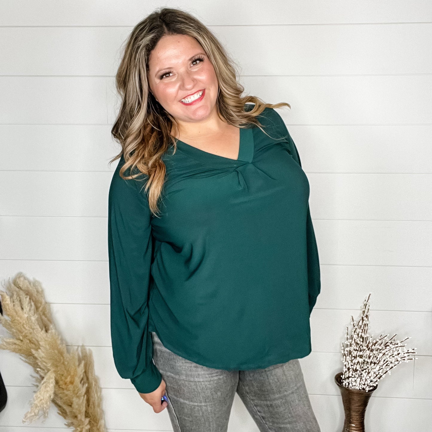 "Guardian" V Neck Balloon Long Sleeve