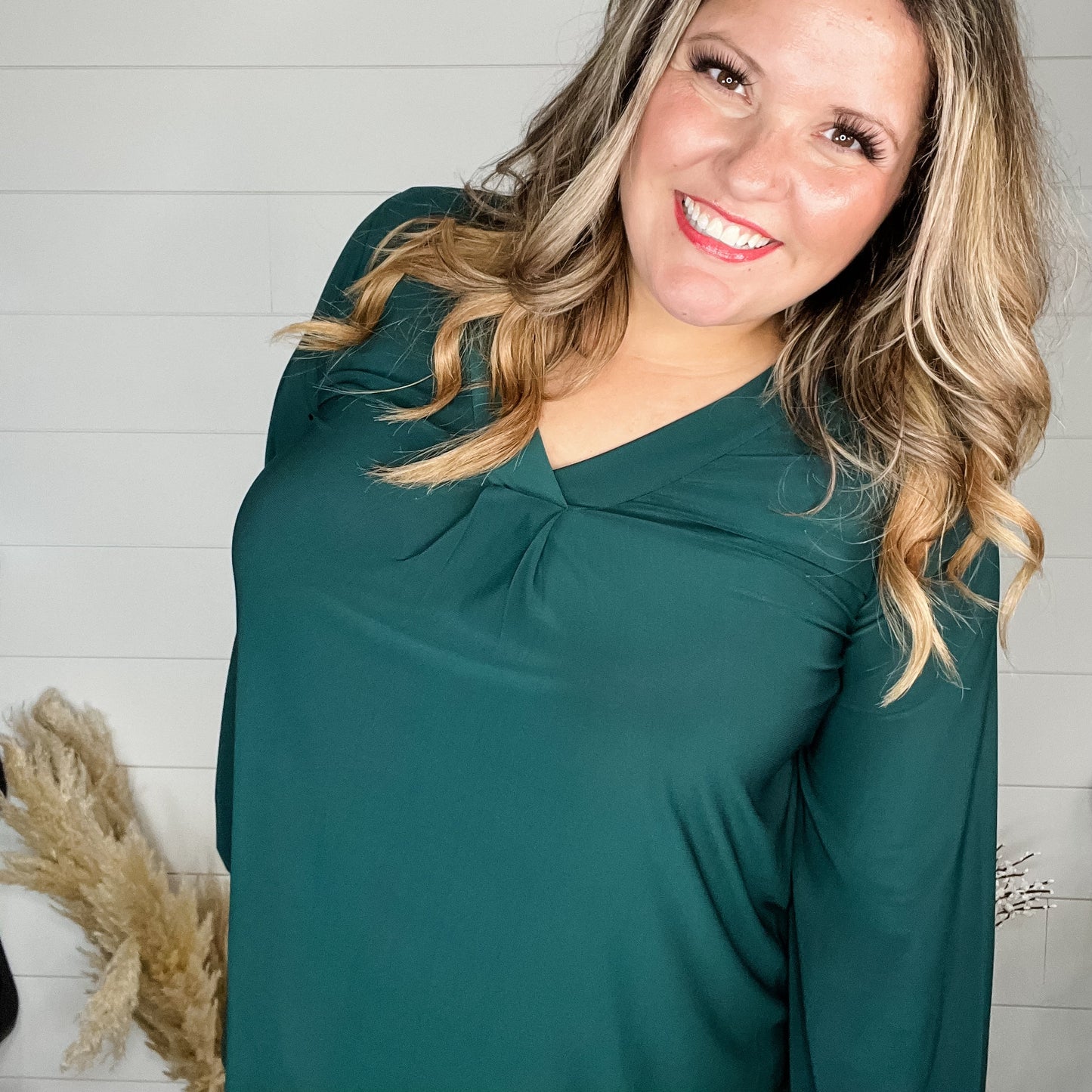 "Guardian" V Neck Balloon Long Sleeve