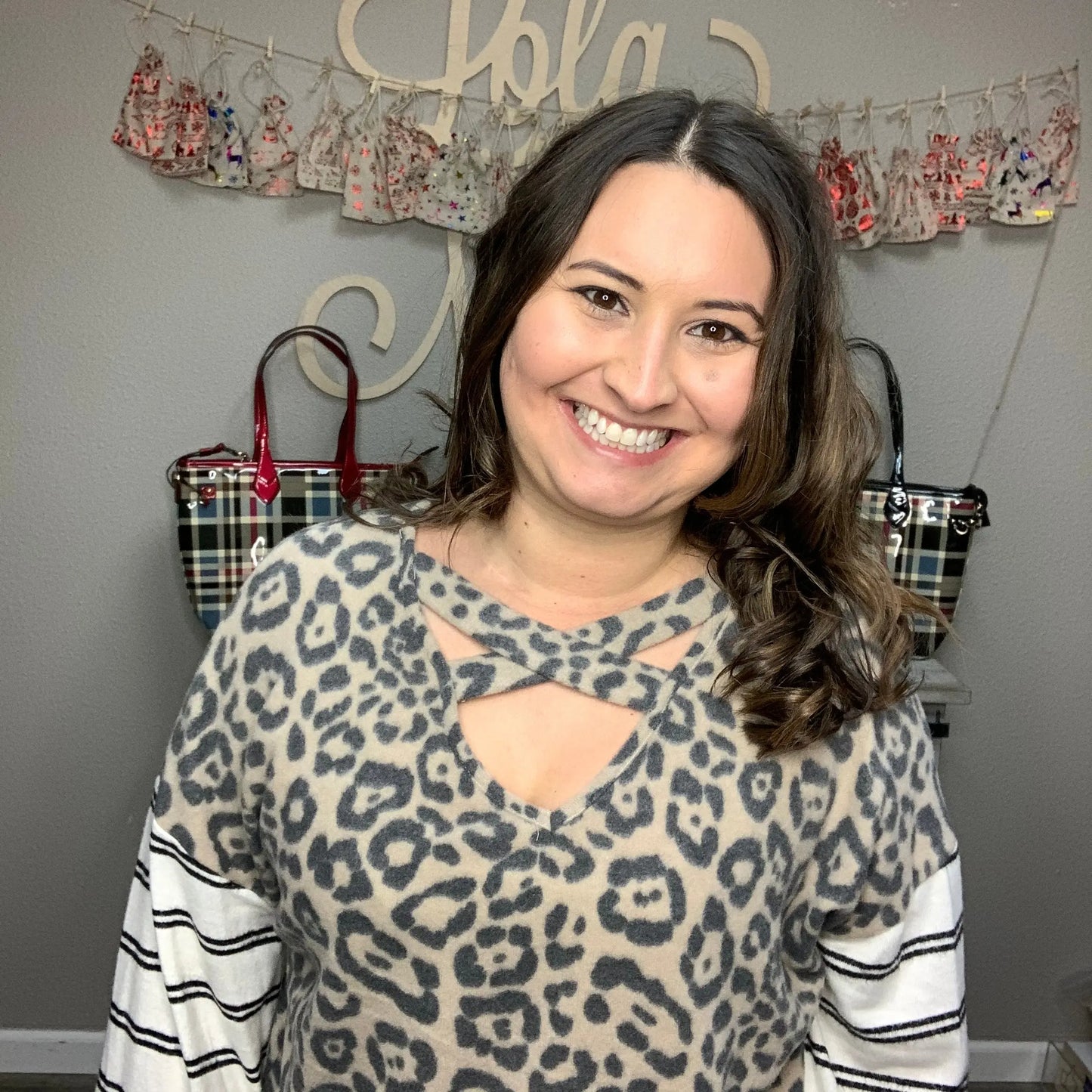 Hacci Brushed Animal Print Long Sleeve