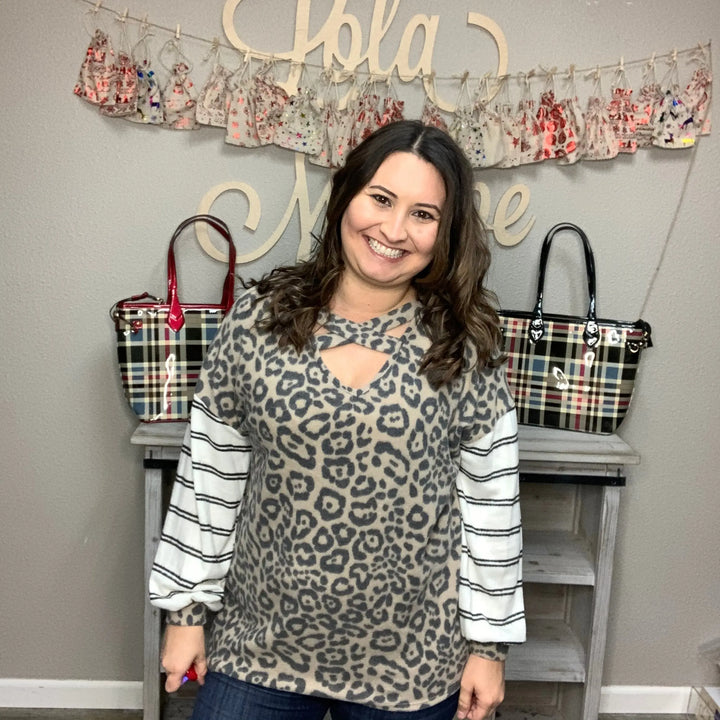Hacci Brushed Animal Print Long Sleeve
